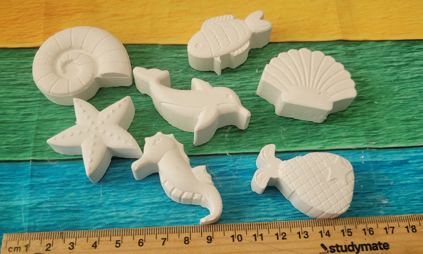 Mini Sea horse fish dophin seashell sea animals Plaster Painting Party favour birthday gifts for kids