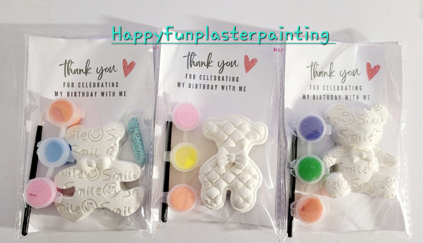 Bear cute animals Plaster Painting party favour