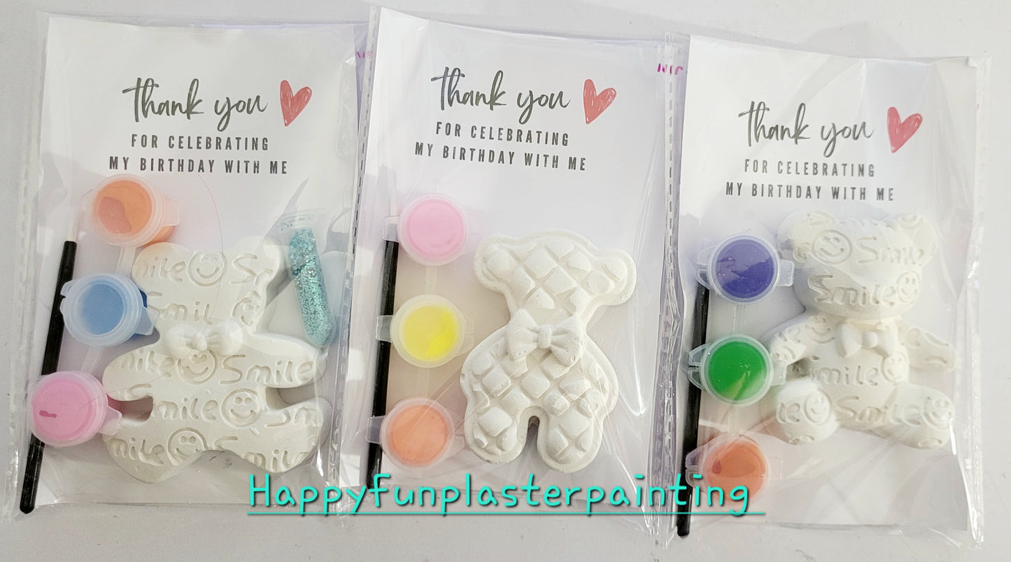 Bear cute animals Plaster Painting party favour