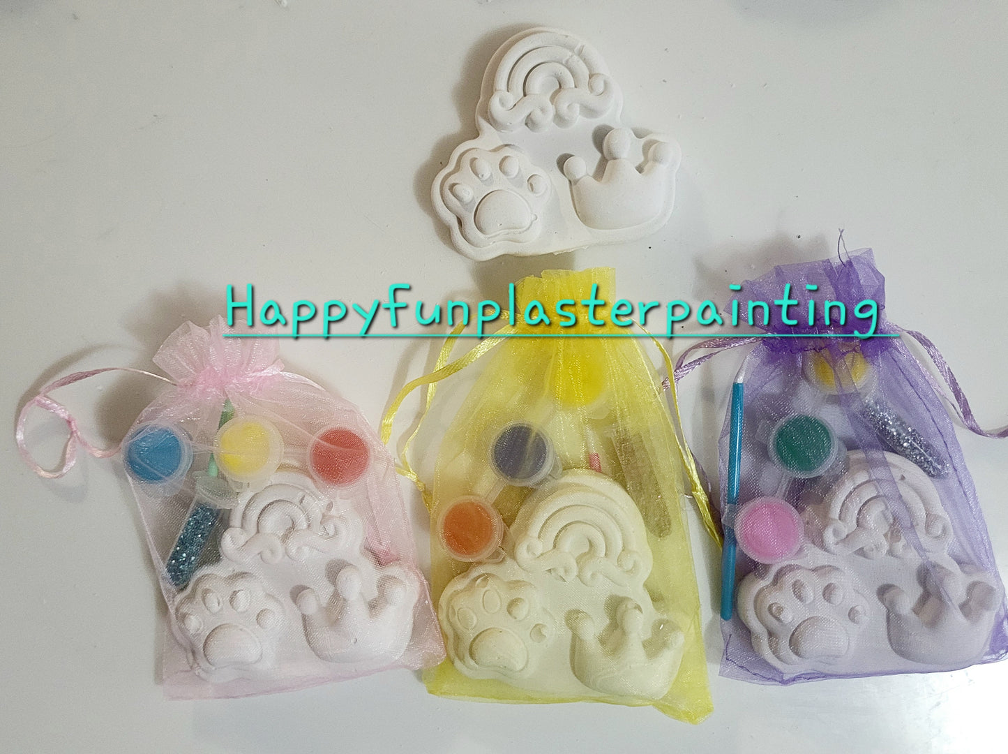 Rainbow paw crown Mix plaster painting for party favours gifts birthday
