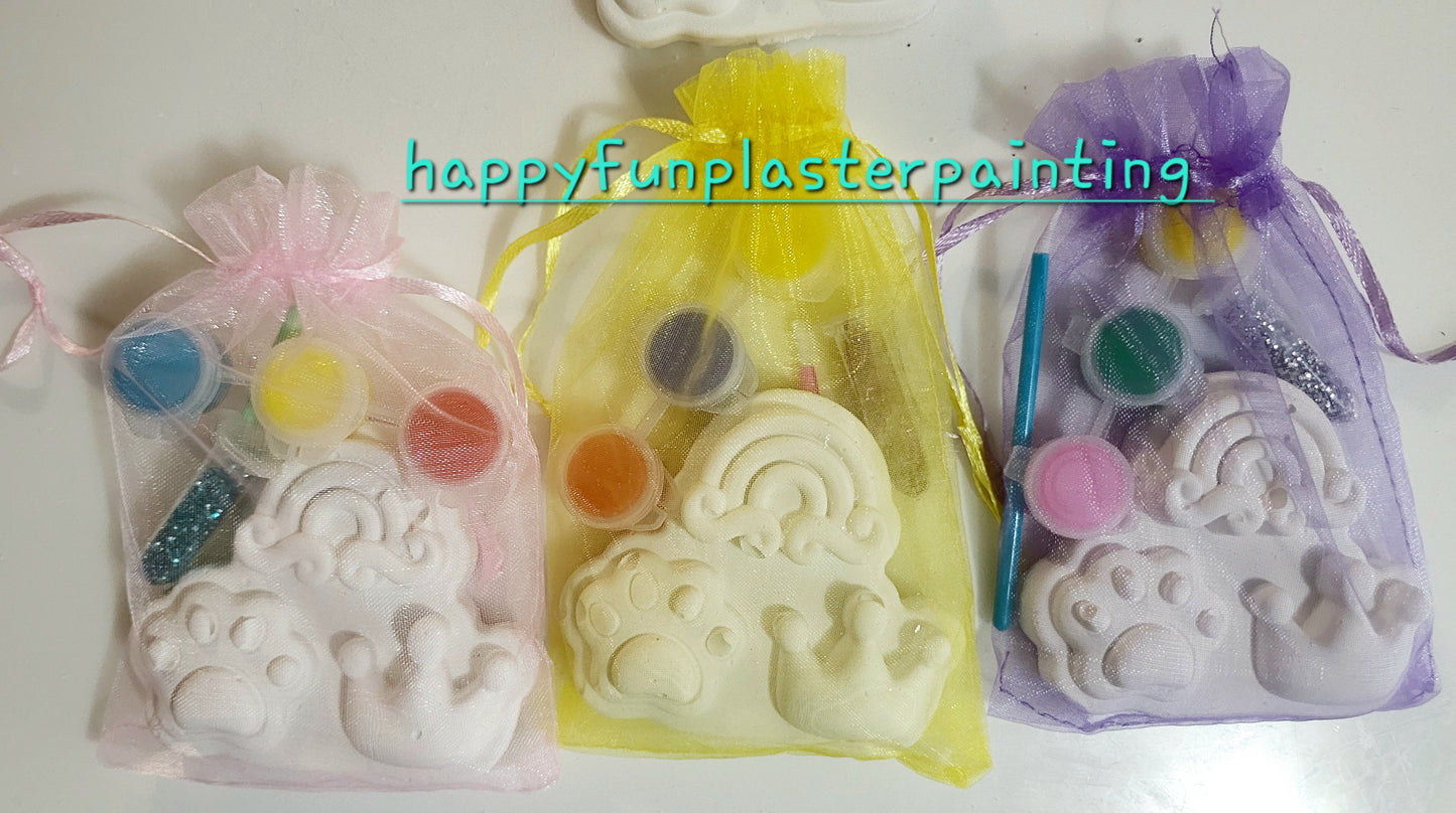 Rainbow paw crown Mix plaster painting for party favours gifts birthday