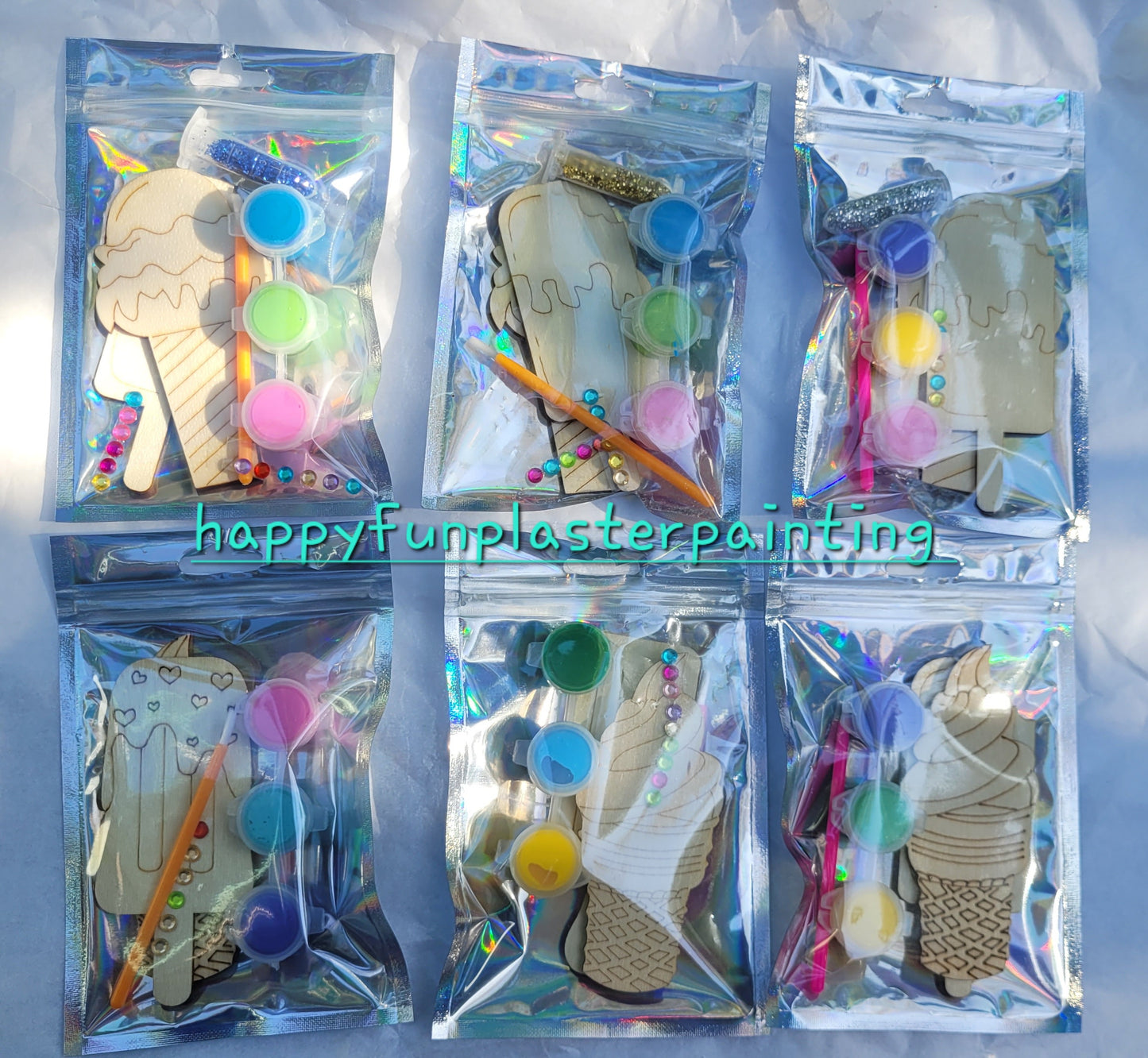 Ice cream Magnet food Wooden Food plaster Painting for girl party favours