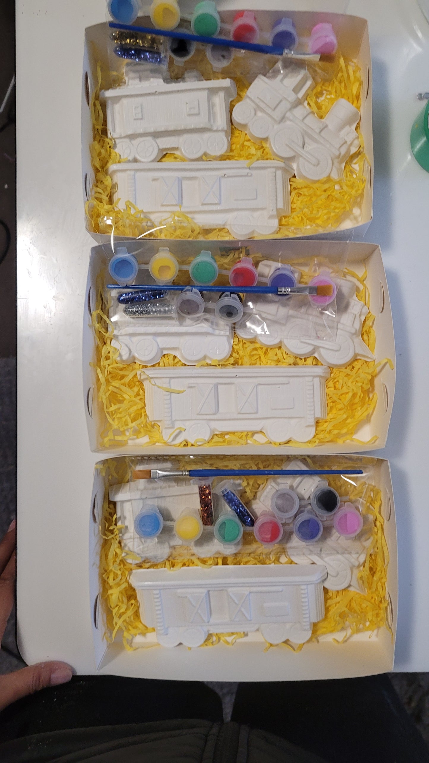 Vintage steam train gift pack Plaster Painting birthday favours present gift set