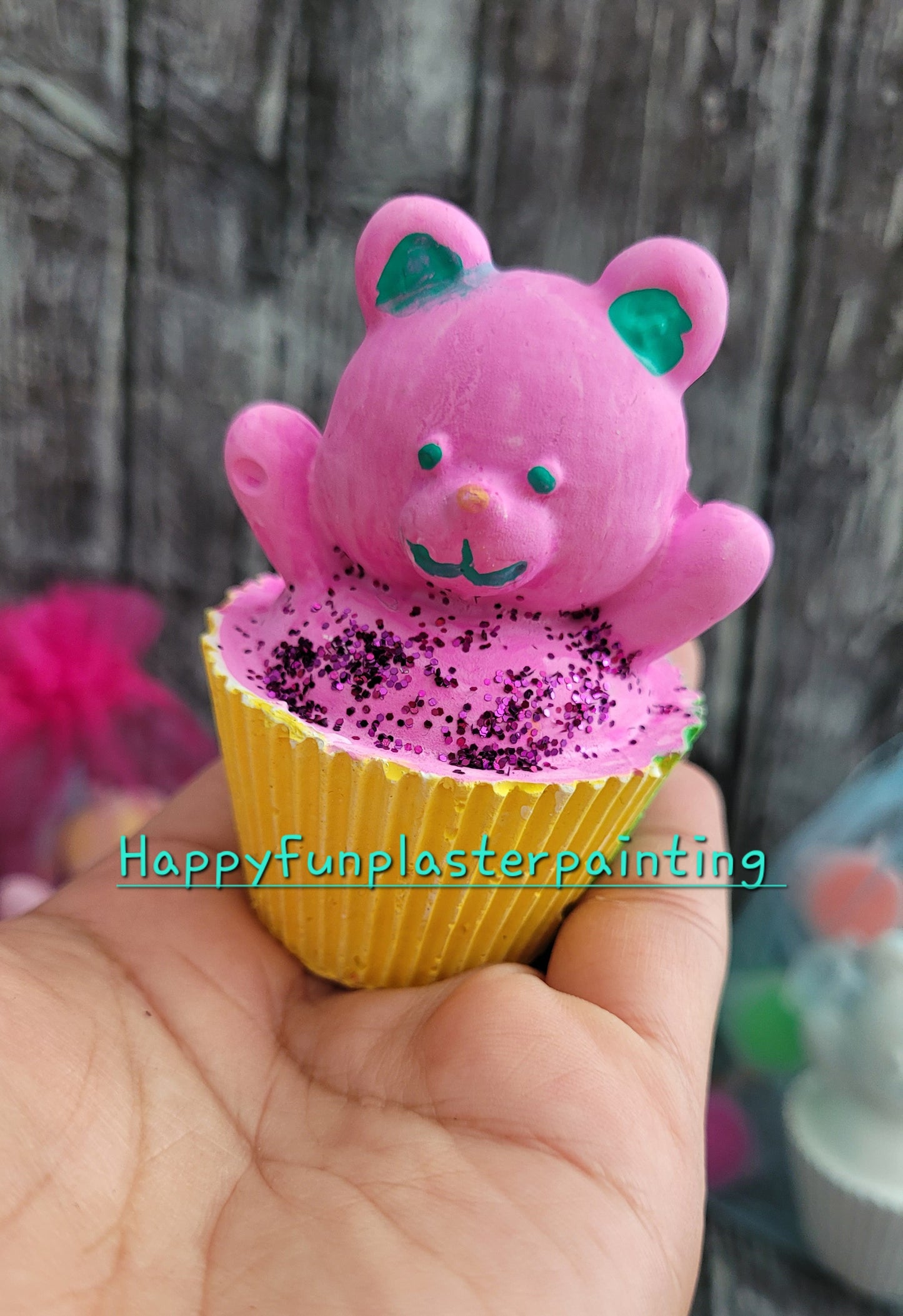 Teddy bear cupcake birthday gifs for kids birthday food Plaster Painting party favours favours birthday gifts treat bag favor home animal
