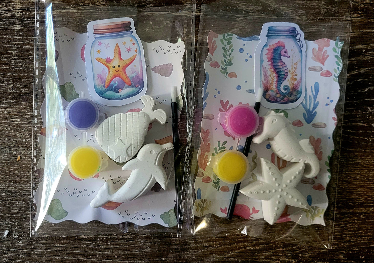 Mini Sea horse fish dophin seashell sea animals Plaster Painting Party favour birthday gifts for kids