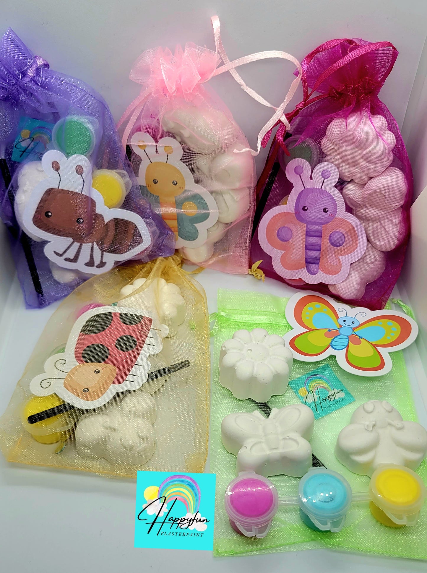 Mini bug bee butterfly Animal animals Plaster Painting Party favour birthday party favours kids school gifts birthday