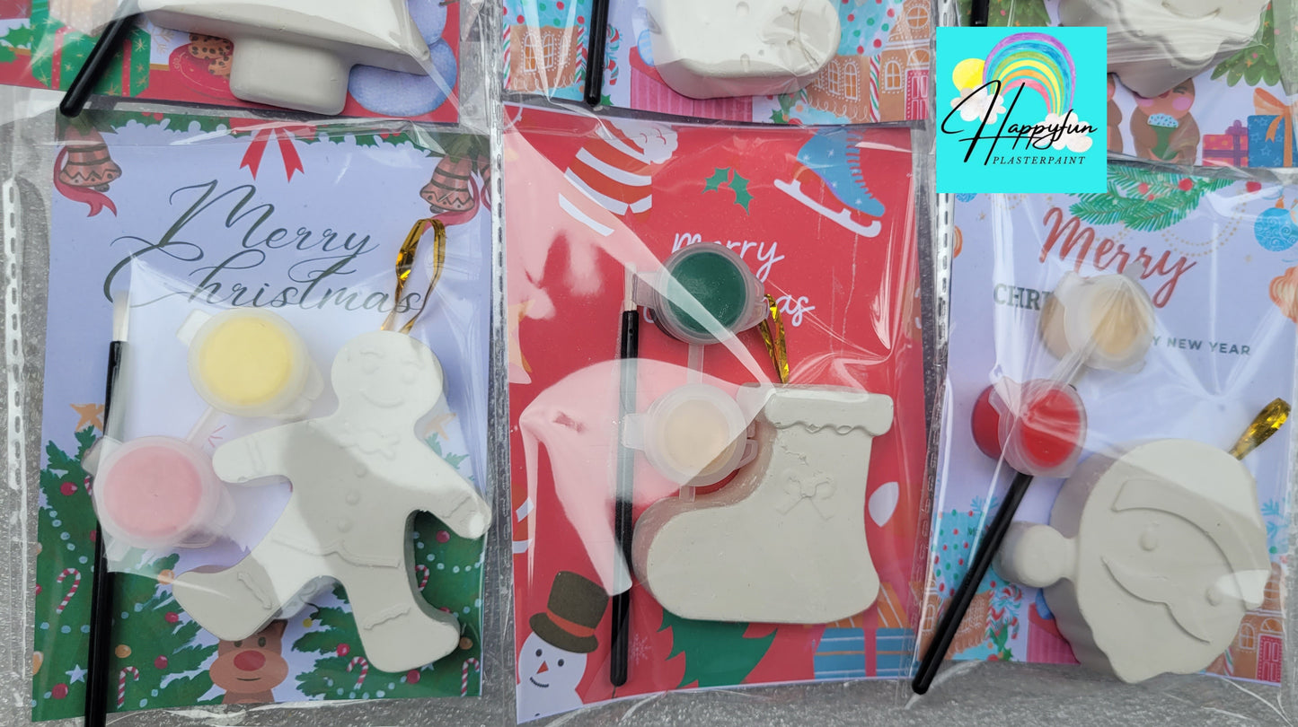 Stocking filling school Christmas Santa Ginger breadman bell tree stocking plasters packs Plaster painting gifts snowman kids return bag howm decor ornaments