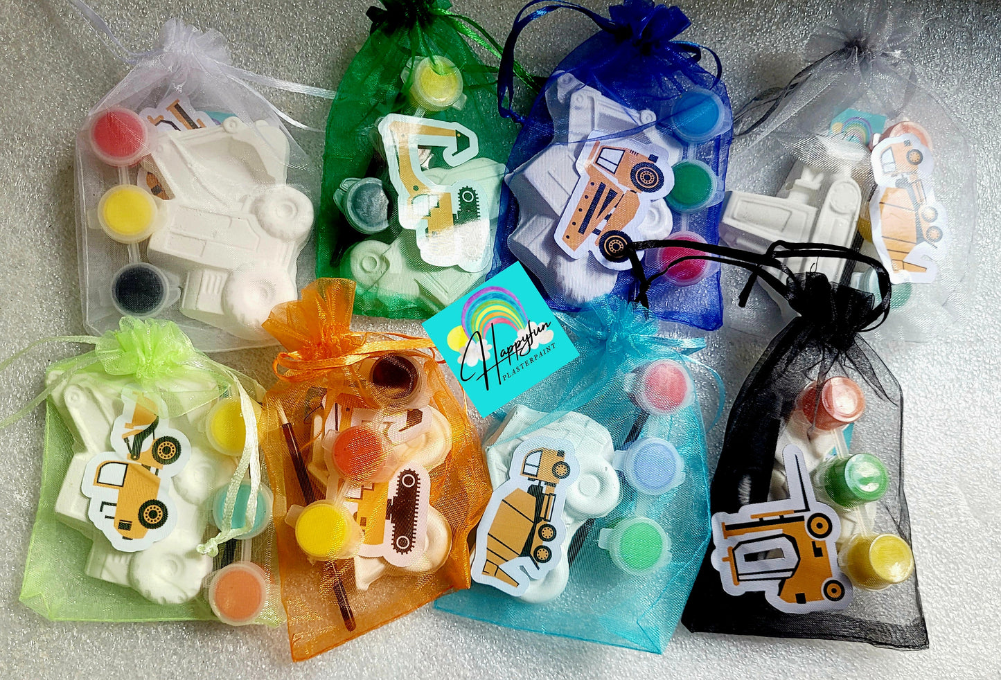 Vehicles truck theme car boy birthday party favours favors gifts construction plaster Painting