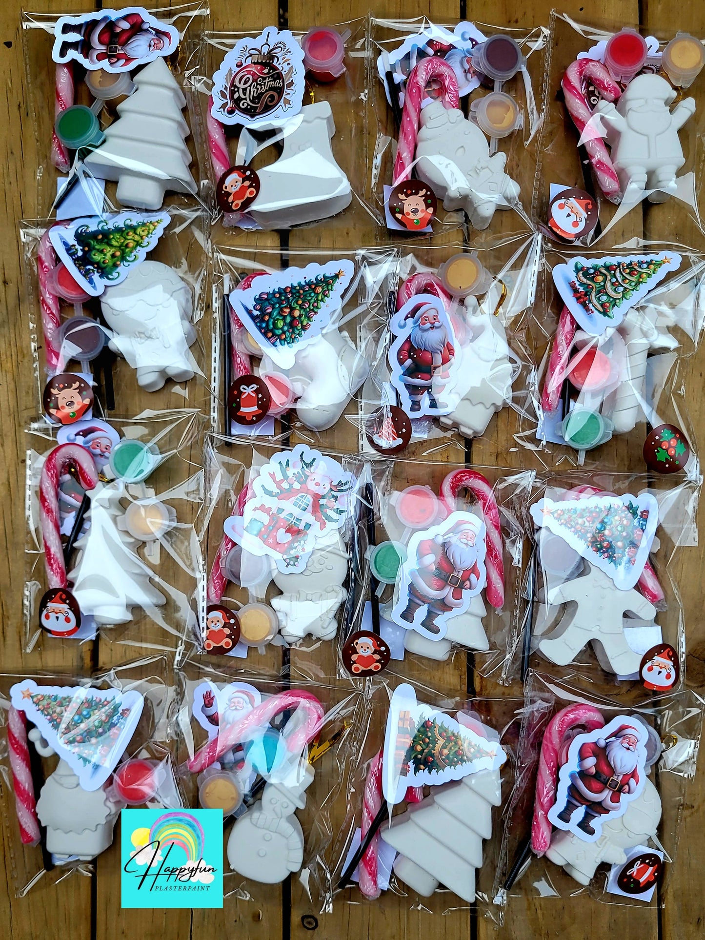 Candy cane Santa Stocking filling school Christmas Santa Ginger breadman bell tree stocking plasters packs Plaster painting gifts snowman kids return bag howm decor ornaments