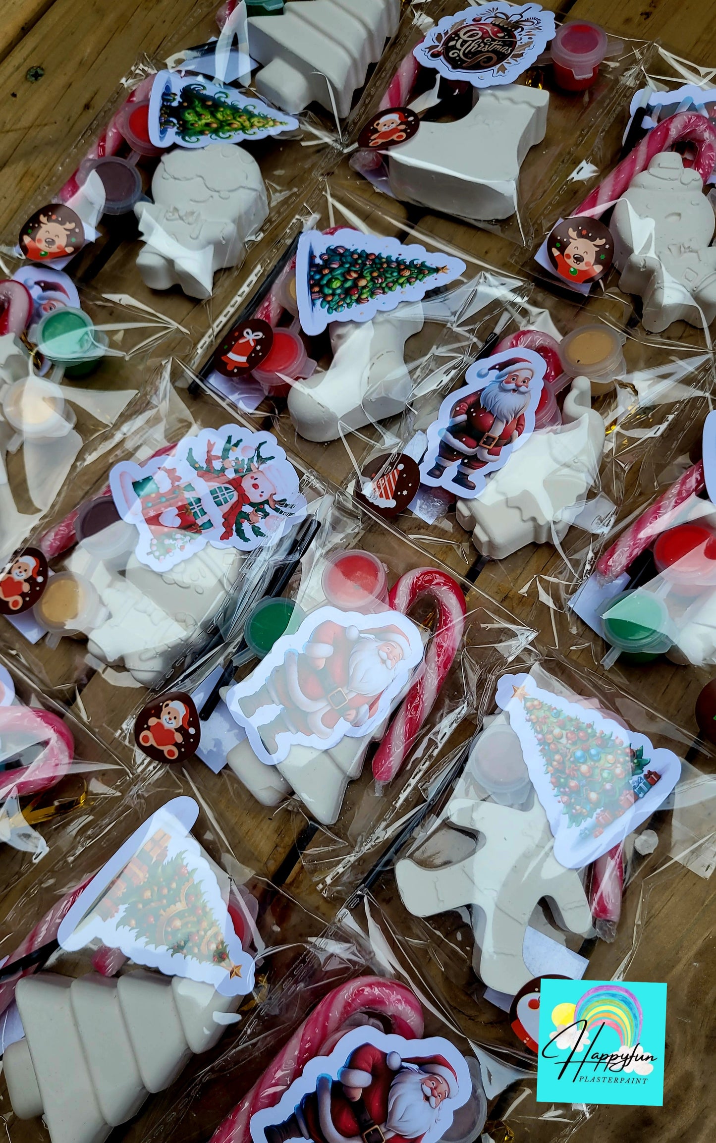 Candy cane Santa Stocking filling school Christmas Santa Ginger breadman bell tree stocking plasters packs Plaster painting gifts snowman kids return bag howm decor ornaments