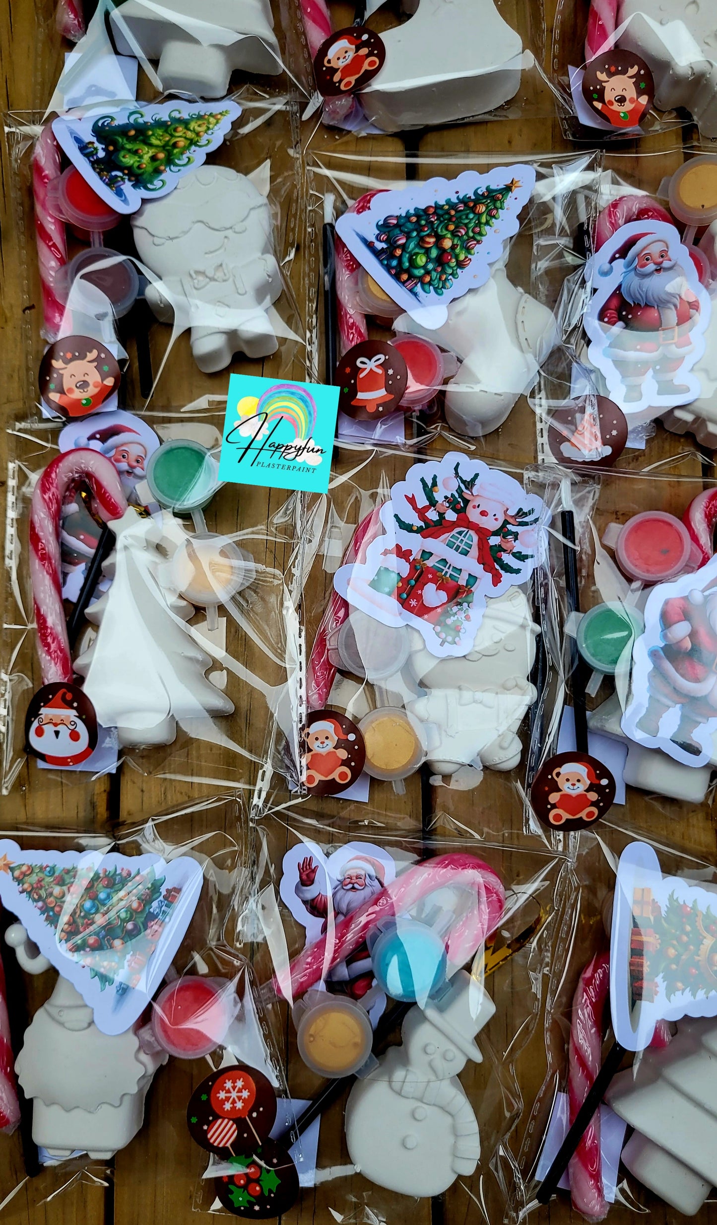 Candy cane Santa Stocking filling school Christmas Santa Ginger breadman bell tree stocking plasters packs Plaster painting gifts snowman kids return bag howm decor ornaments