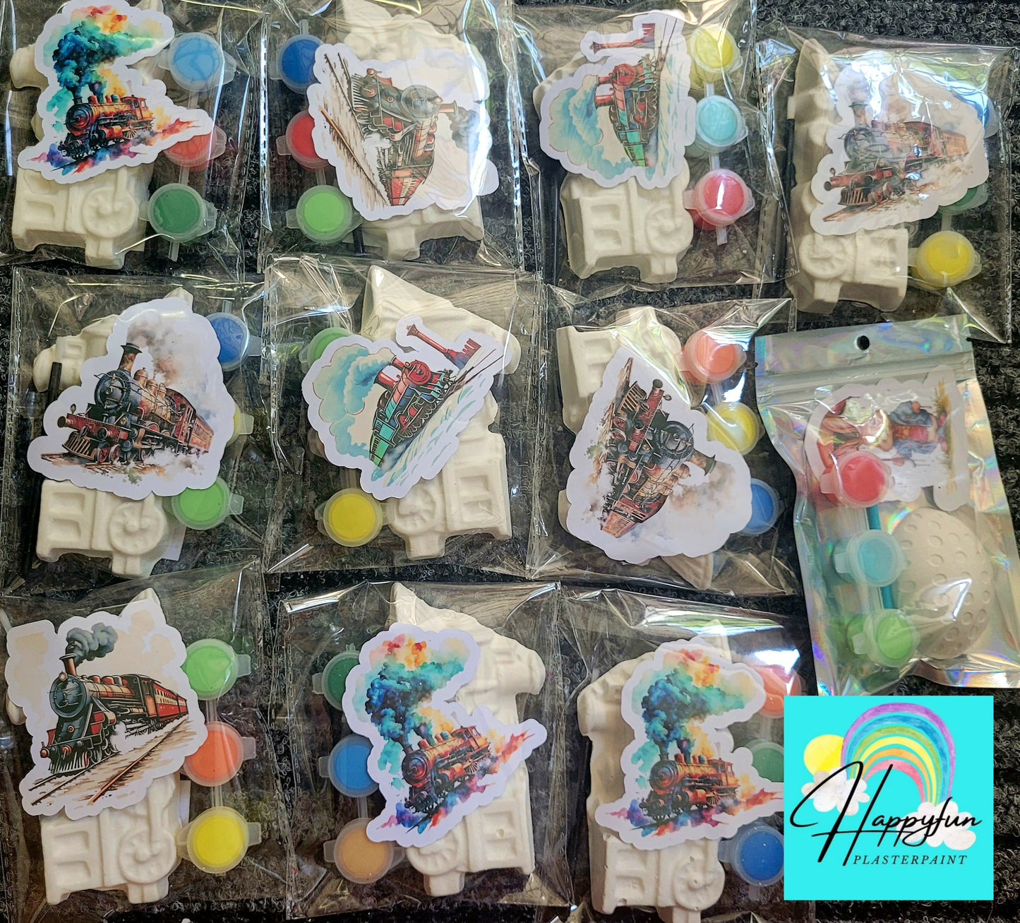 Vehicles truck TRAIN Construction plaster Painting Party Favour