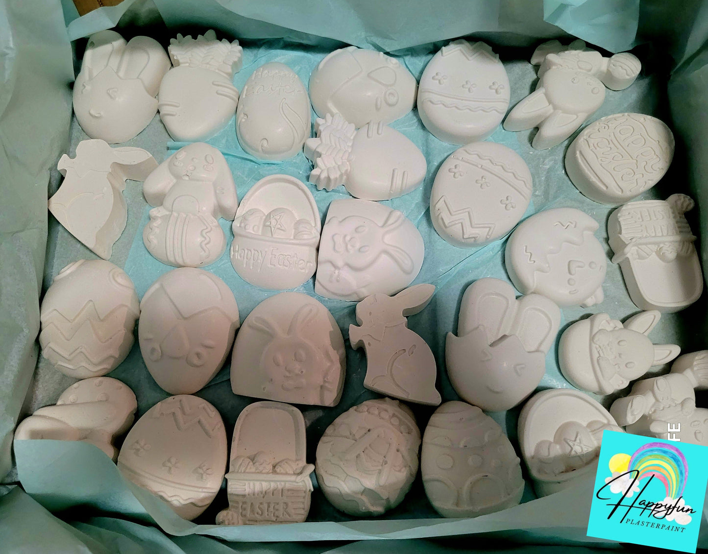 Easter gifts box Egg Rabbit bunny Easter day gifts box treat bag Plaster painting for pary favours birthday gifts