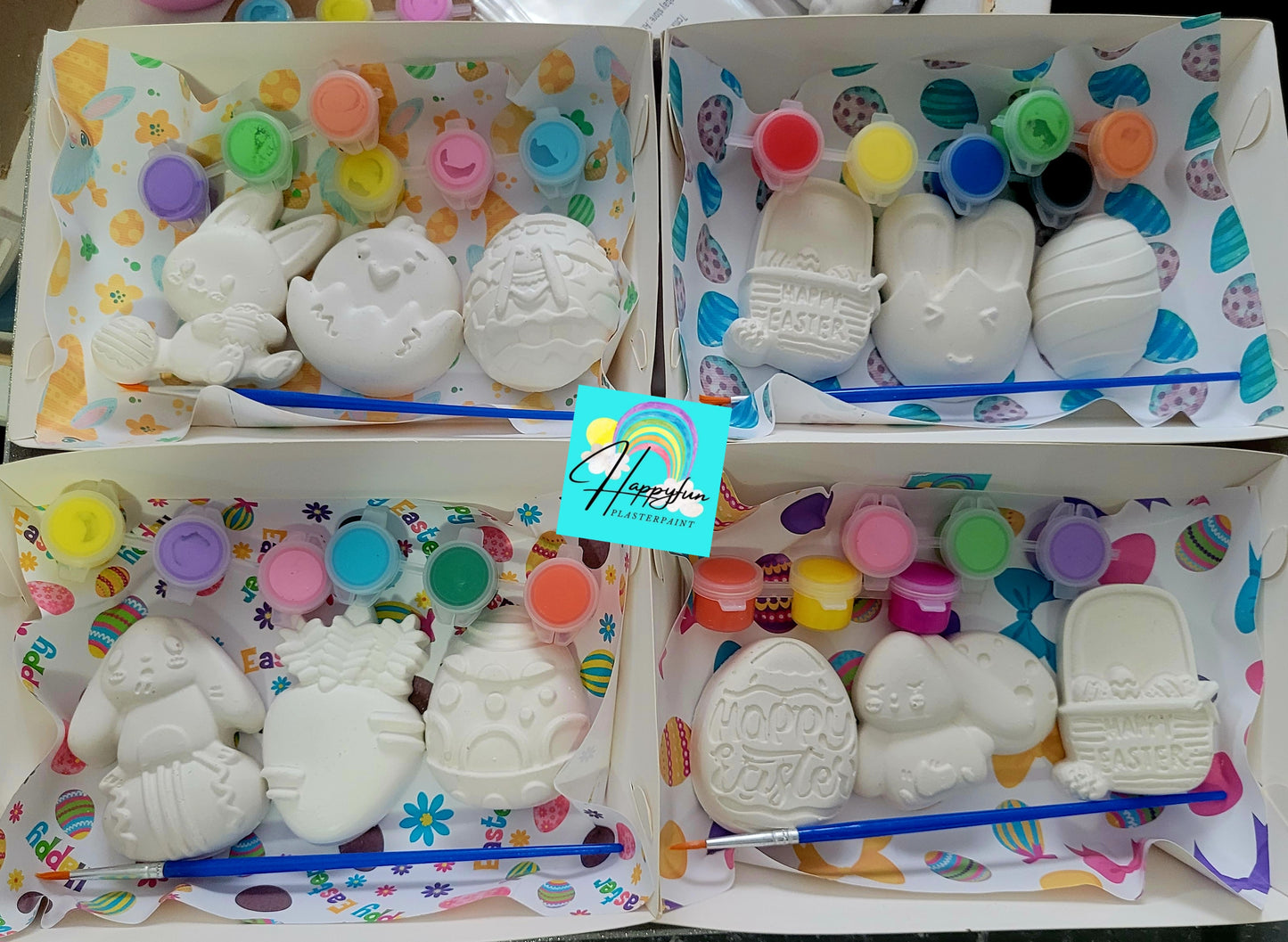 Egg Rabbit bunny Easter day gifts box treat bag Plaster painting for pary favours birthday gifts