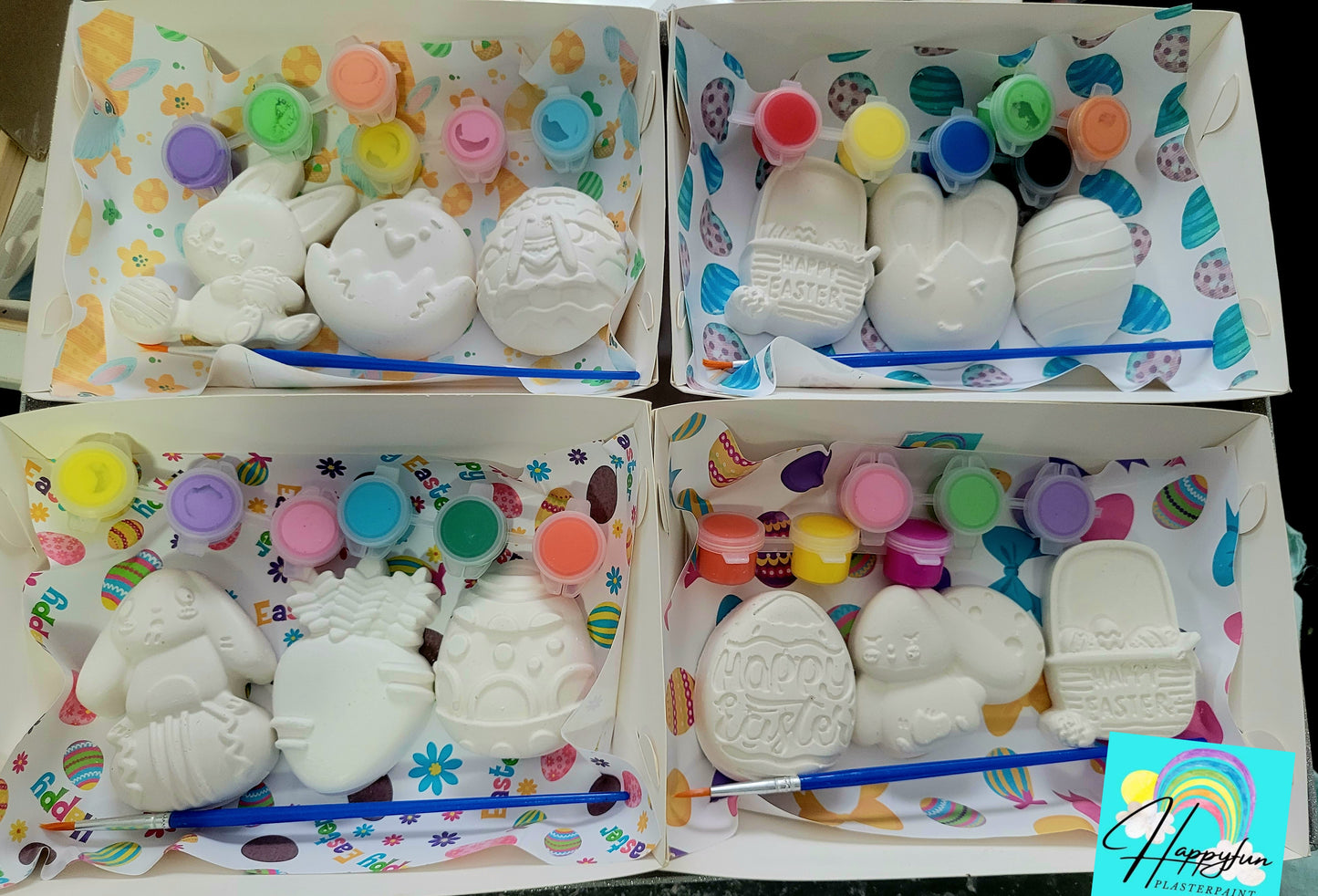 Egg Rabbit bunny Easter day gifts box treat bag Plaster painting for pary favours birthday gifts
