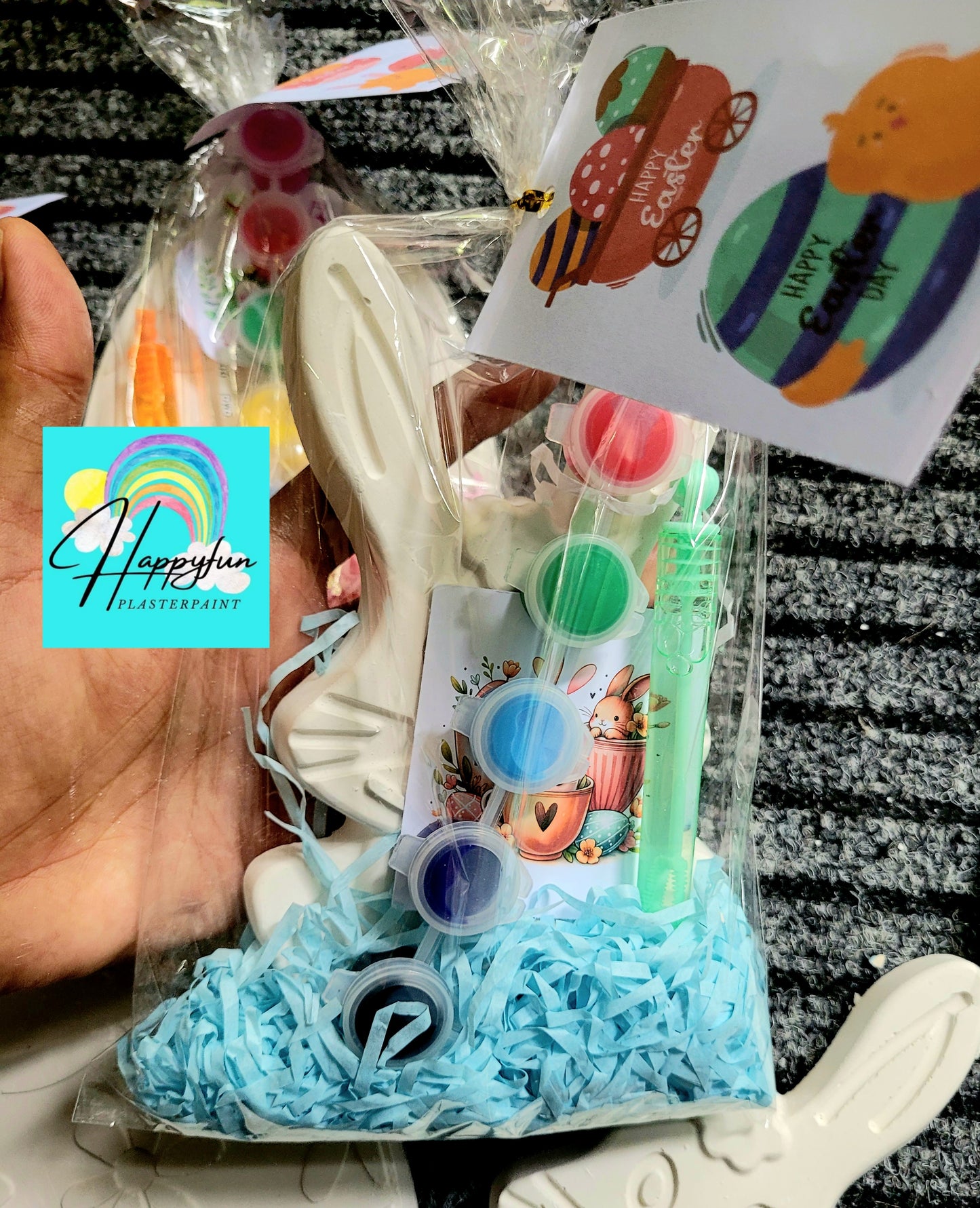 Gifts box set Big gaint Easter rabbit Egg plaster painting party favor favours treat boy birthday gifts