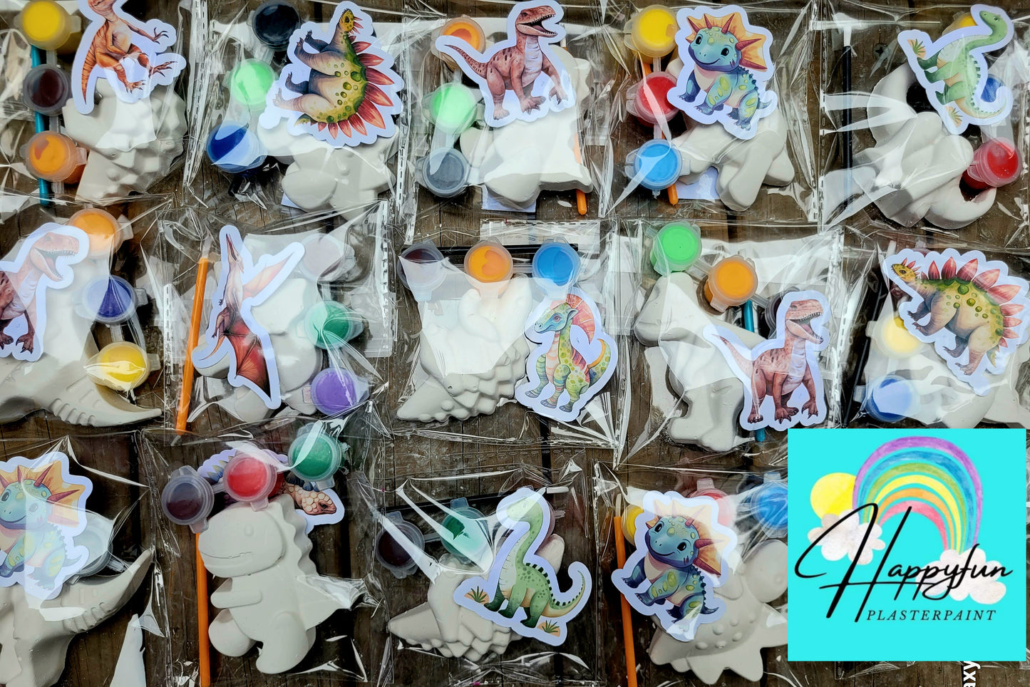 Dinosaurs theme birthday gifts plaster Painting party favor birthday gifts present art craft party favour