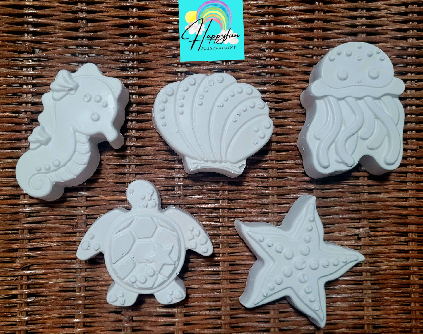 Sea animal turtle sea shell starfish octopus plaster painting Sea horse seashell sea animals Plaster Painting Party favour