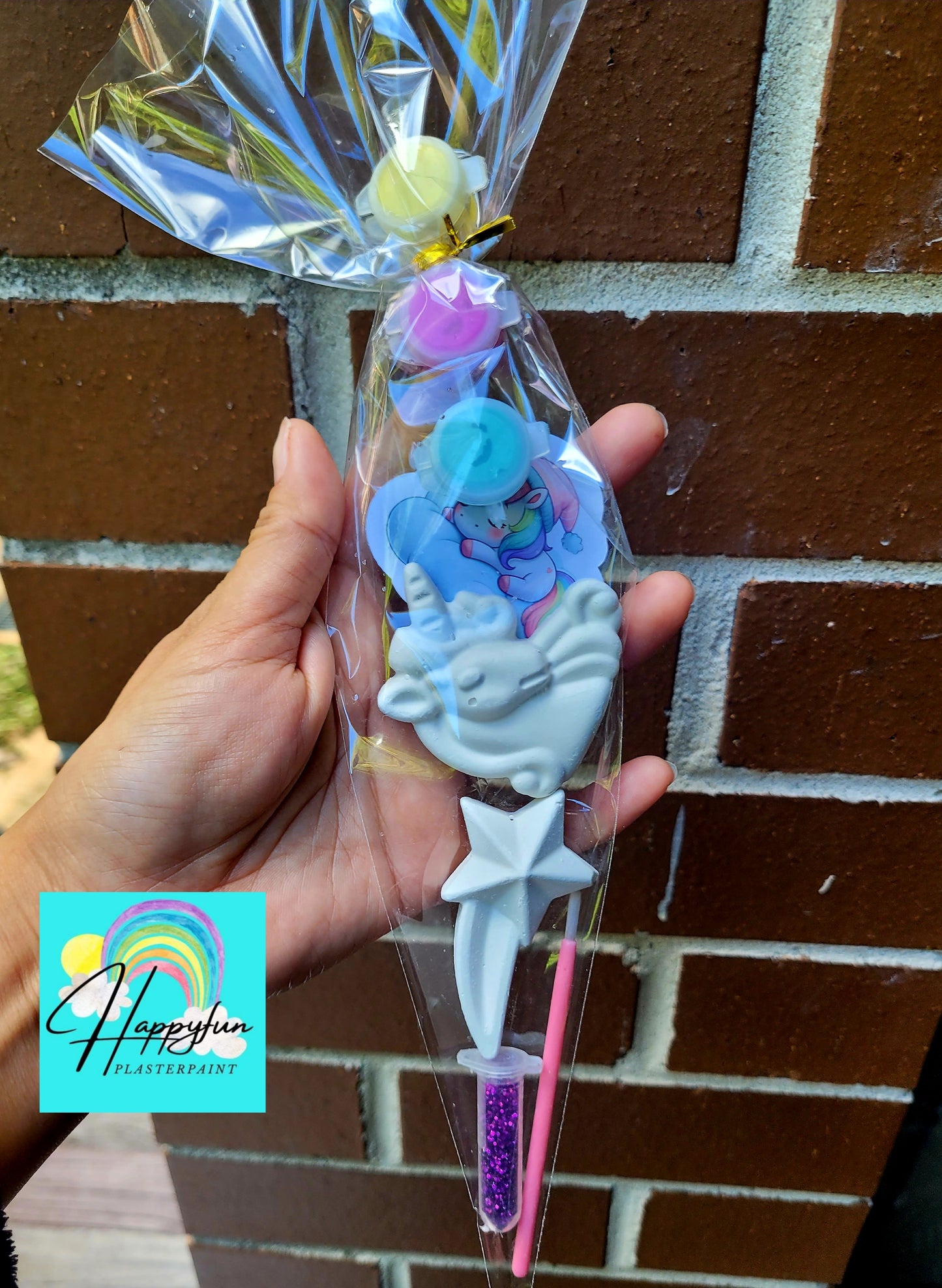 Mini Unicorn theme shooting star horn star Plaster Painting Party favours girl birthday