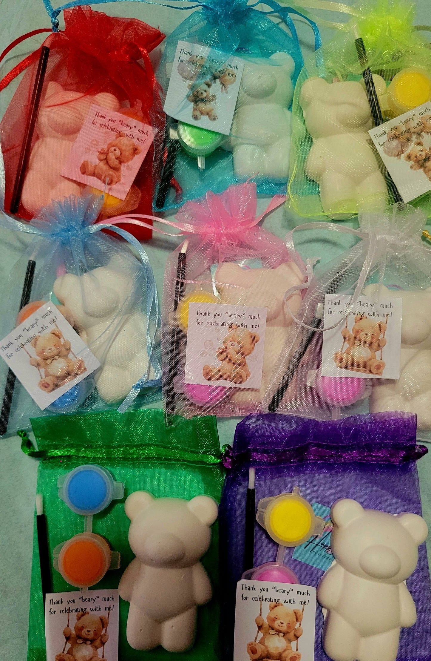 Mini Teddy bear animals Plaster Painting party favours gifts birthday filling bag