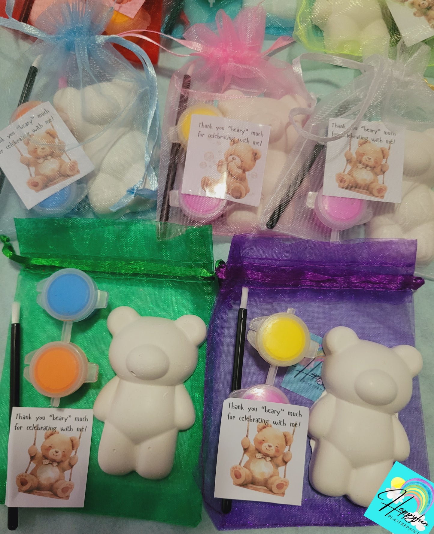 Mini Teddy bear animals Plaster Painting party favours gifts birthday filling bag