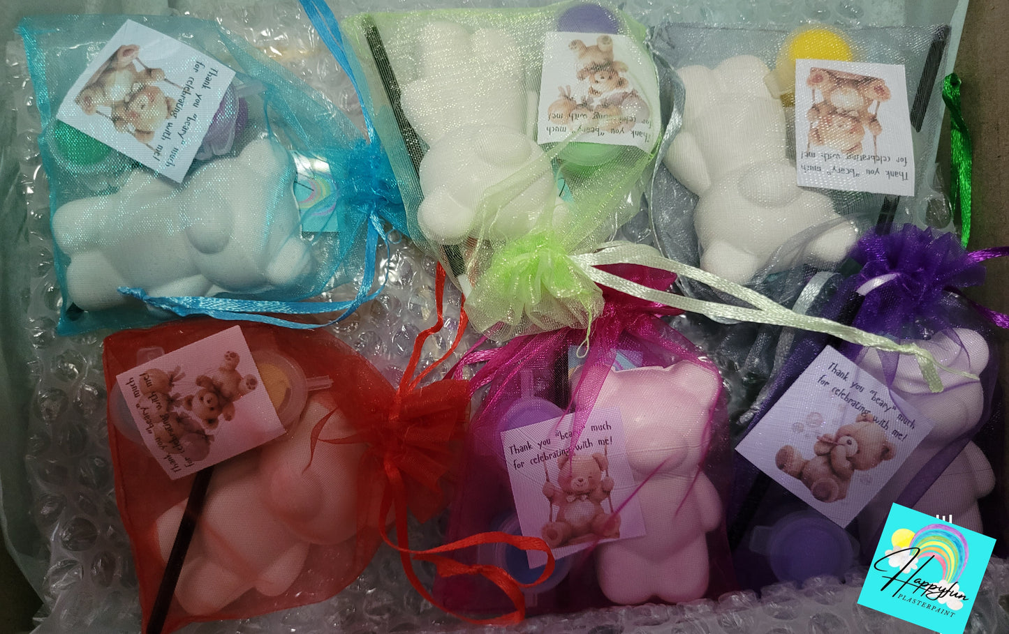 Mini Teddy bear animals Plaster Painting party favours gifts birthday filling bag