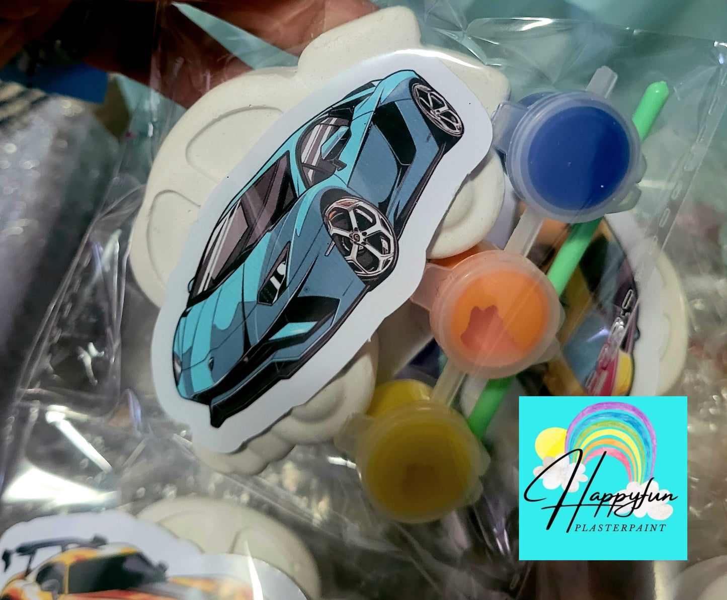 Vehicles car Construction plaster Painting Party Favour