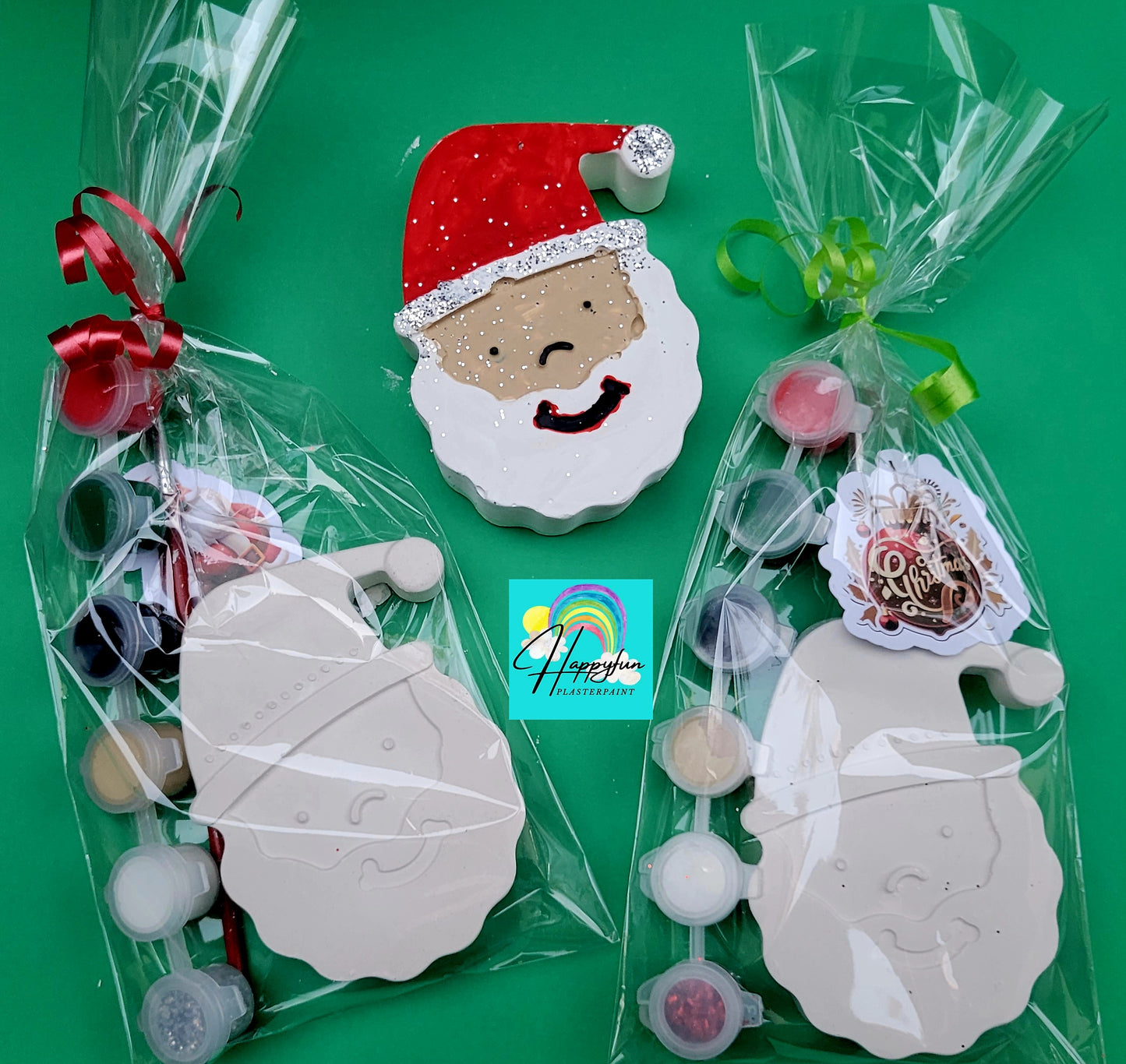 SANTA FACE Christmas ornament plasters kits Plaster painting