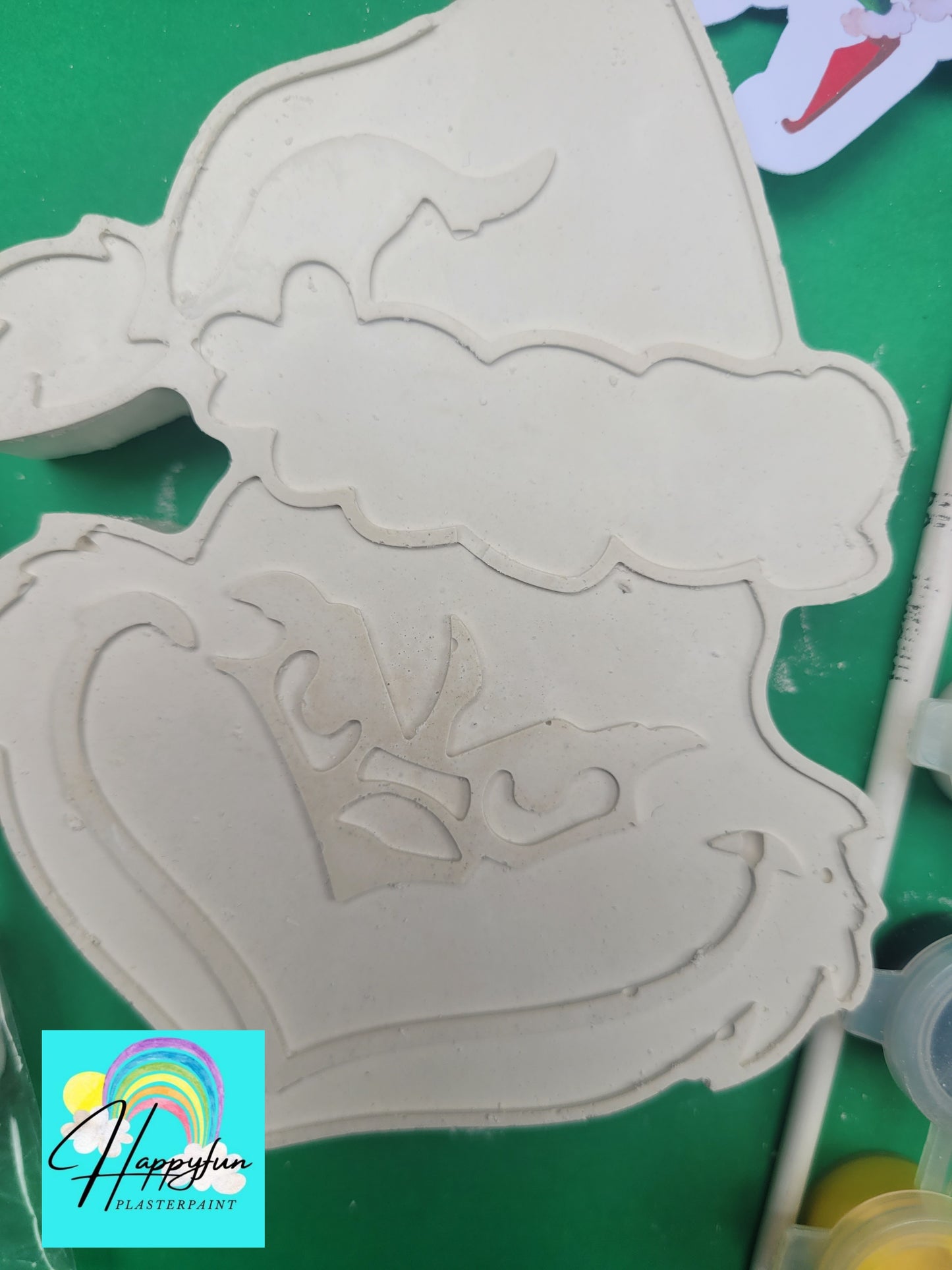 Grinch SANTA Elf FACE Christmas ornament plasters kits Plaster painting