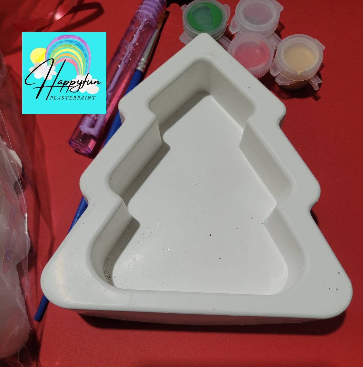 Christmas tree jewellery box keep sake Plasters GIFTS SET Plaster painting
