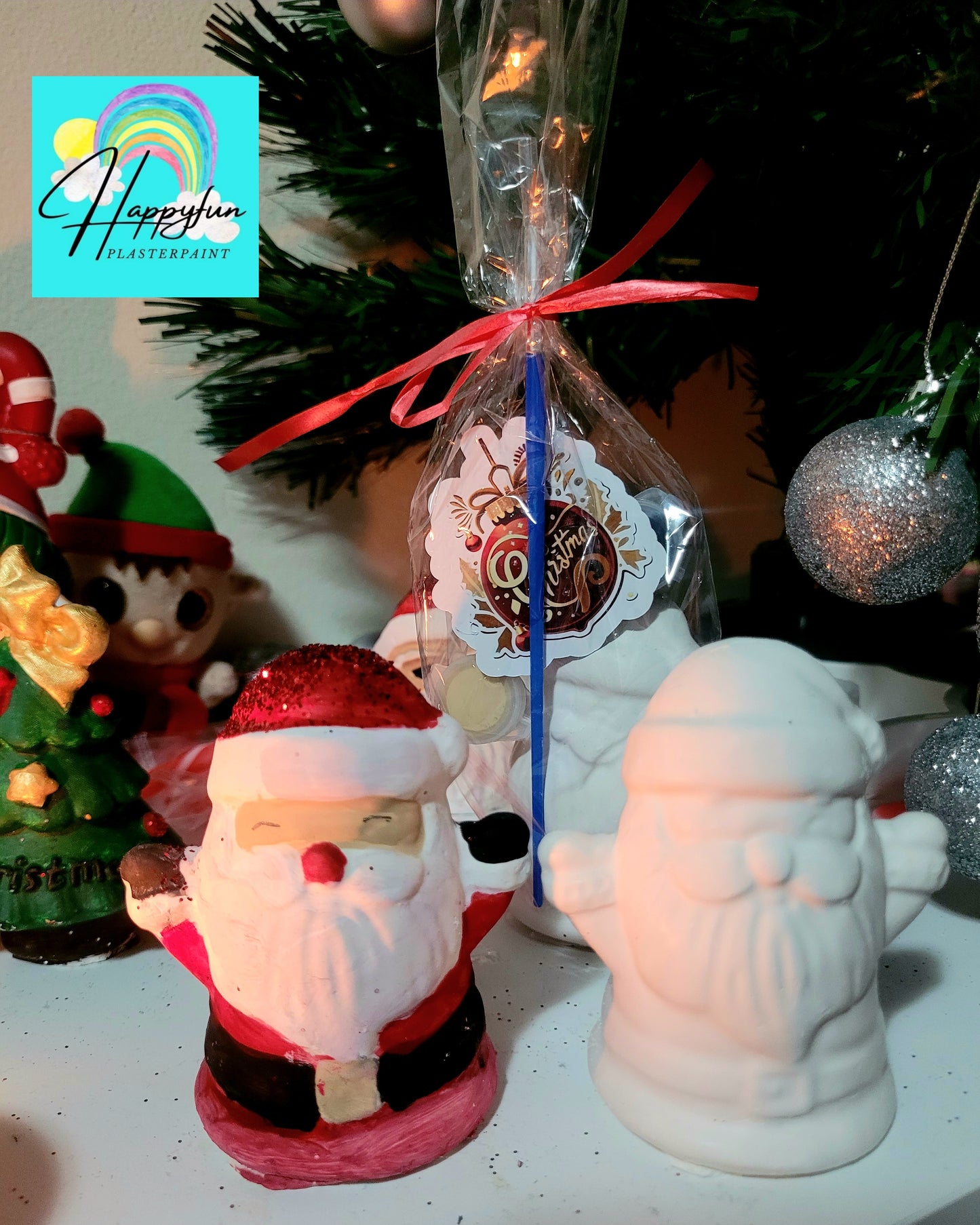3D Santa stand Christmas ornament plasters kits Plaster painting event school kids gift ideas present art craft