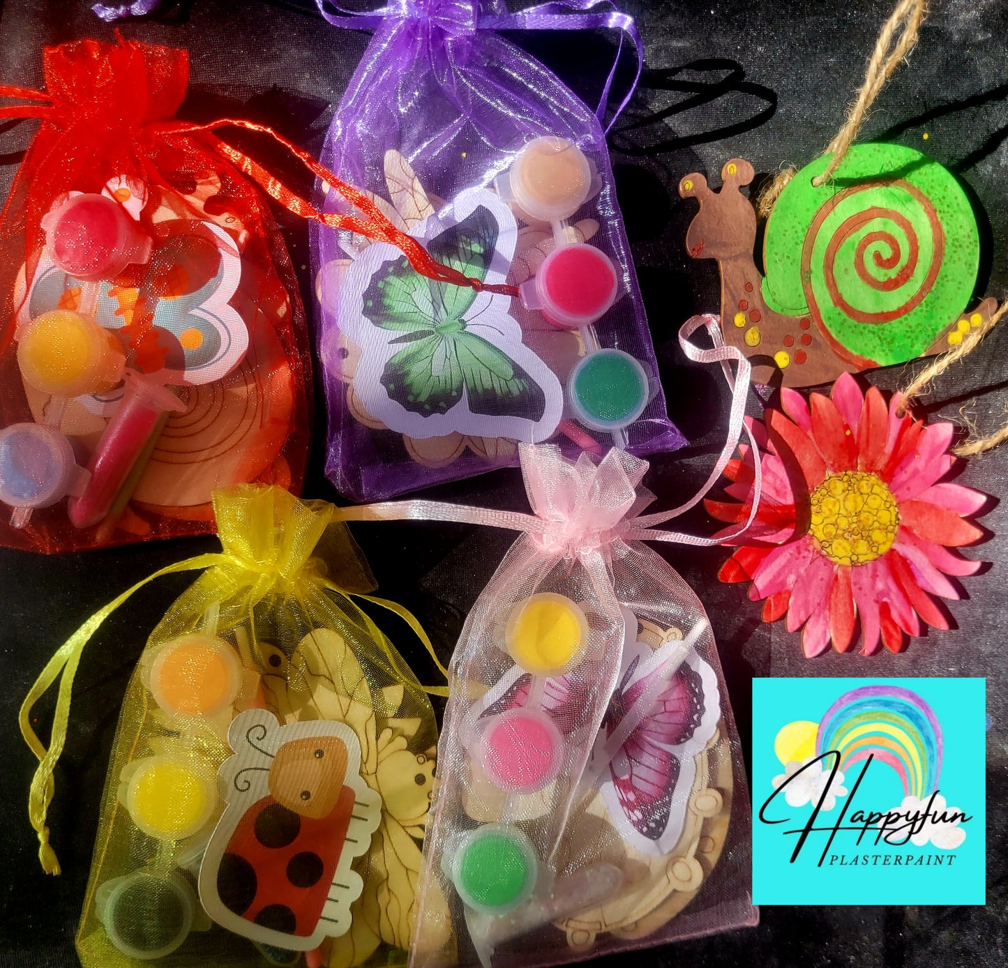 Wooden paint kits bug flower animal gifts