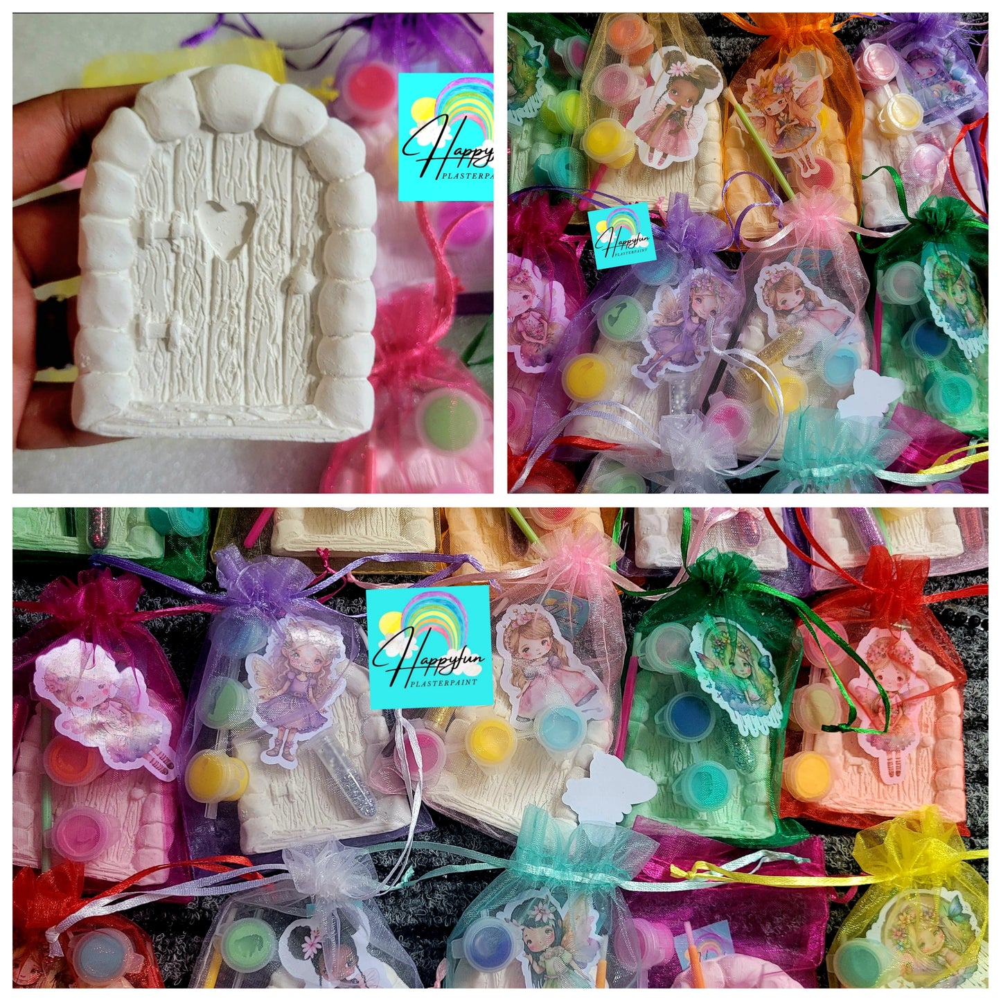 Paint your own fairy door garden princess Plaster painting Party favour birthday gifts kids art craft girl
