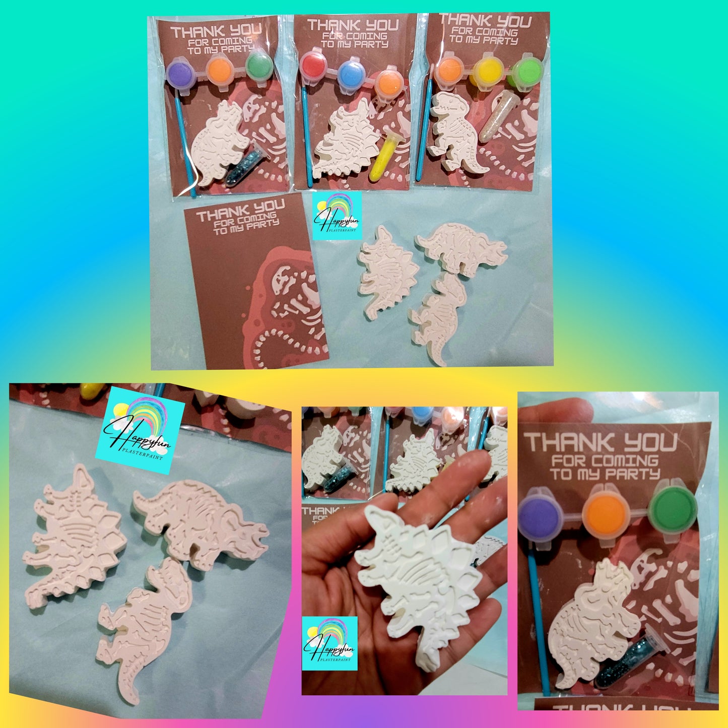 Mini fossil Dinosaurs plaster Painting party favor birthday gifts present art craft party favour