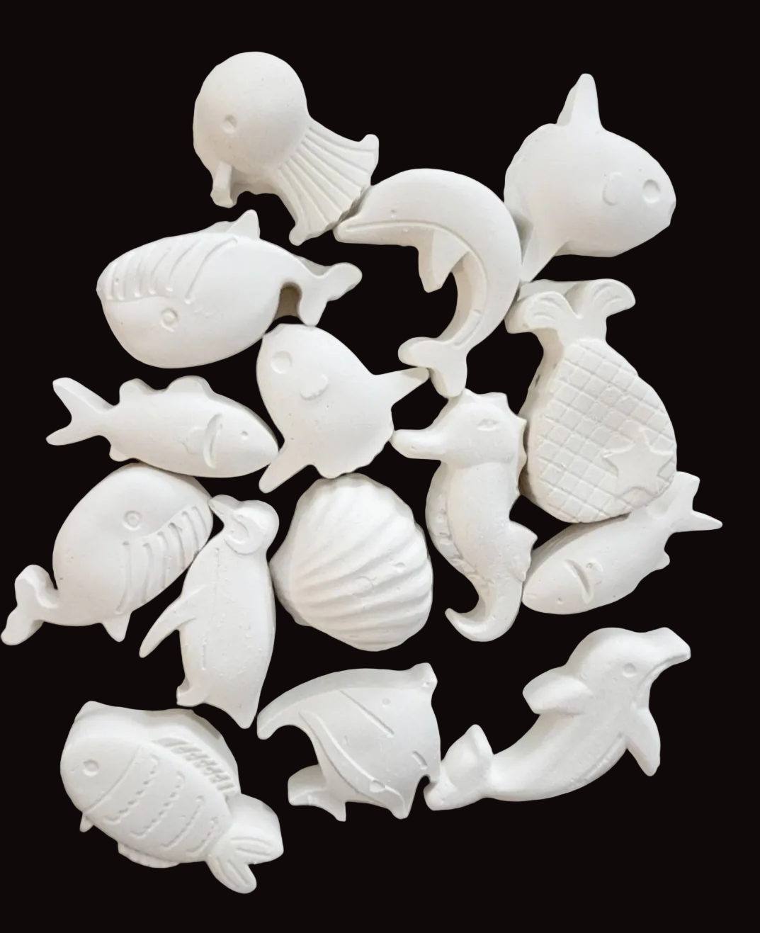 Plaster painting Sea horse star fish shell sea animals Ocean animal