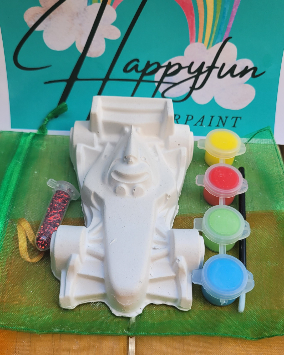 3D racing Formula 1 car vehicles Plaster Painting party Favour kids