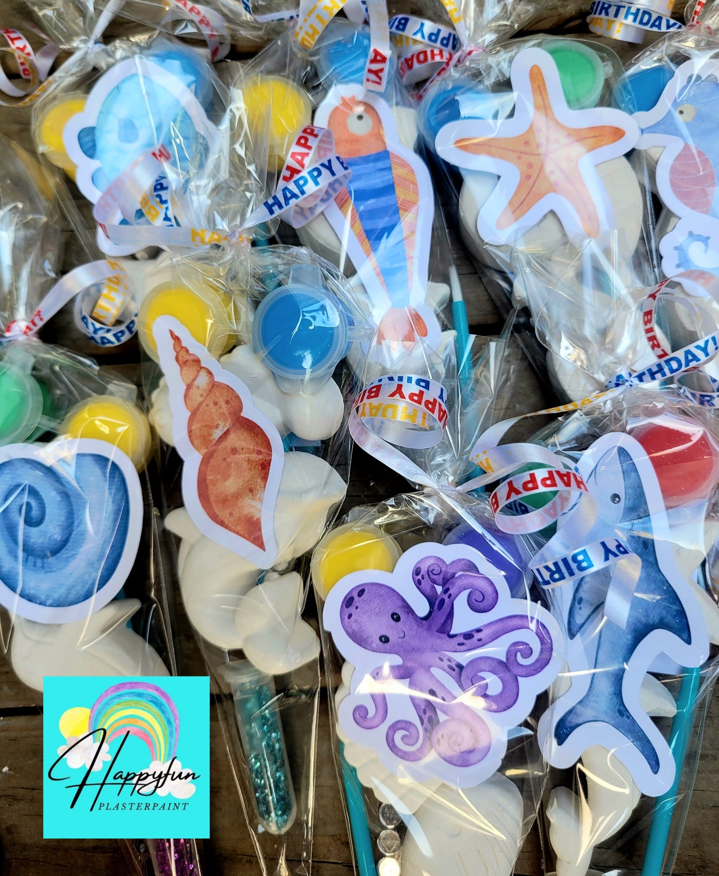 Sea animal plaster painting Sea horse fish dophin seashell sea animals Plaster Painting Party favour