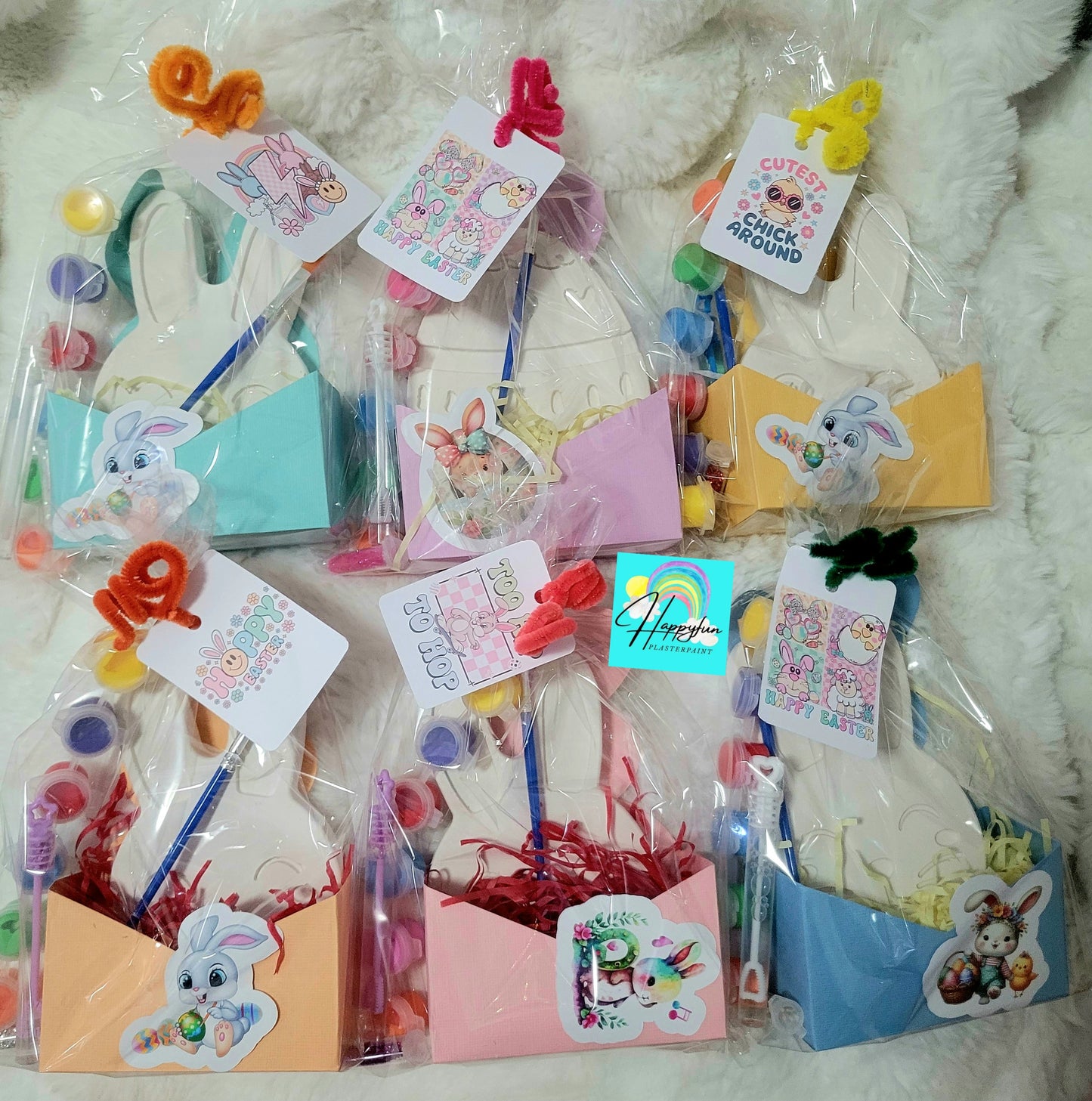 Gift box Big size Easter rabbit Egg plaster painting party favor favours treat boy birthday gifts