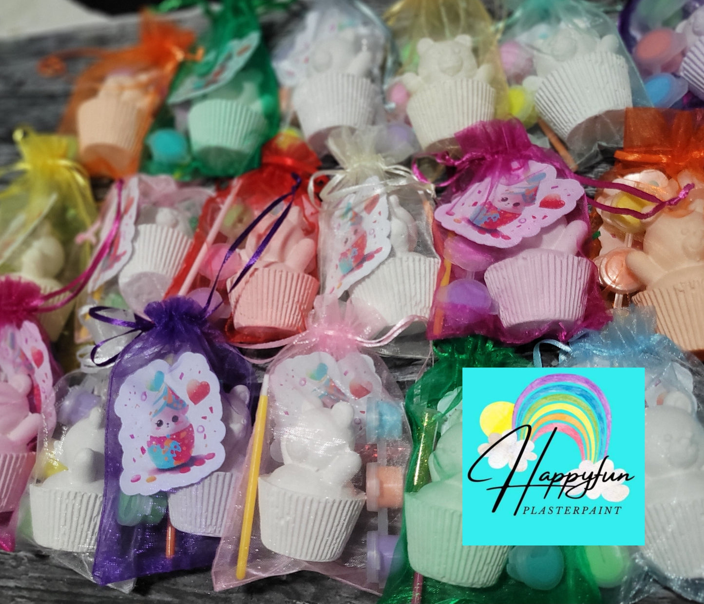 Teddy bear cupcake birthday gifs for kids birthday food Plaster Painting party favours favours birthday gifts treat bag favor home animal