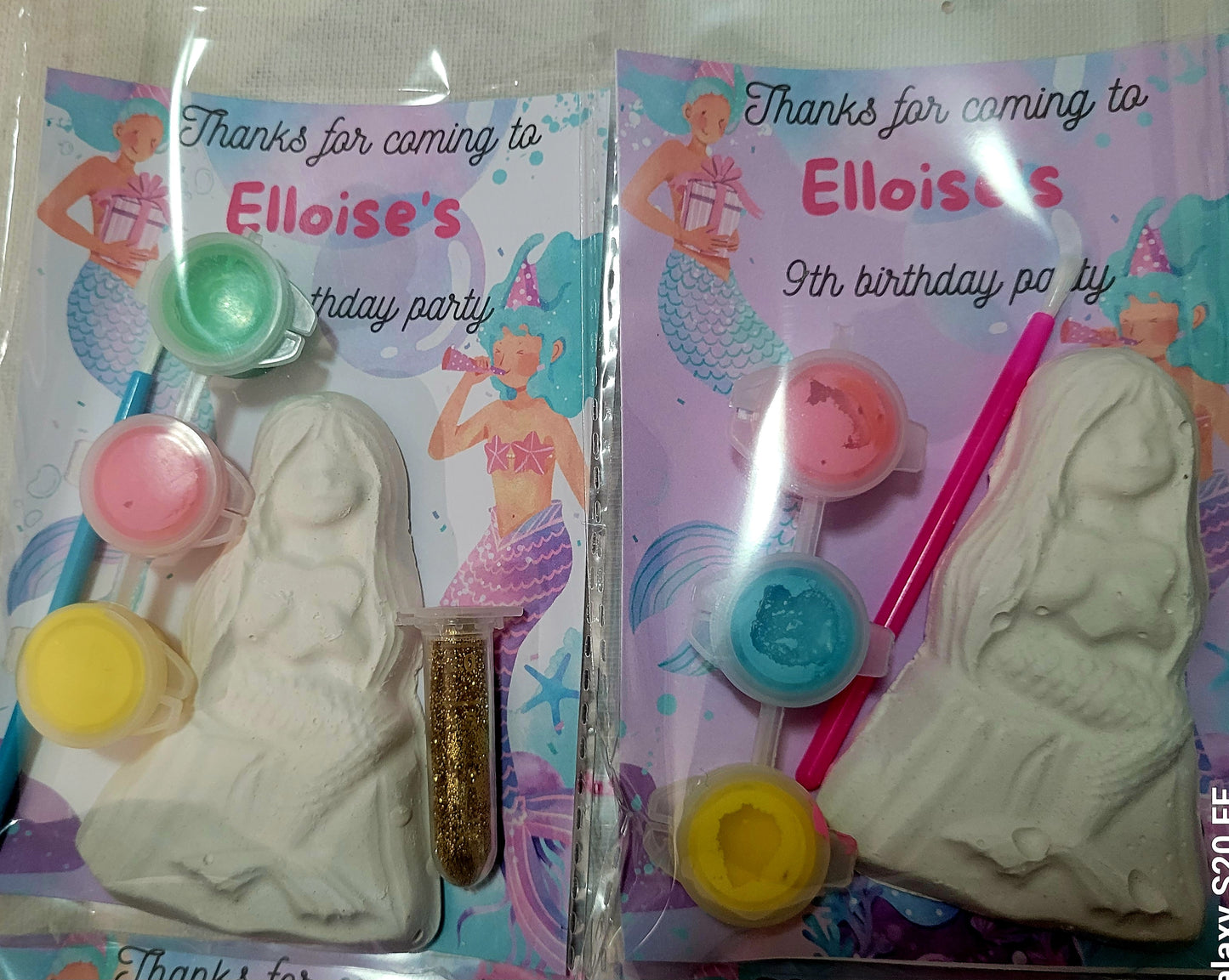 Mermaid princess girl mermaid tail Plaster Painting Party favour favors sea animal birthday girl gifts