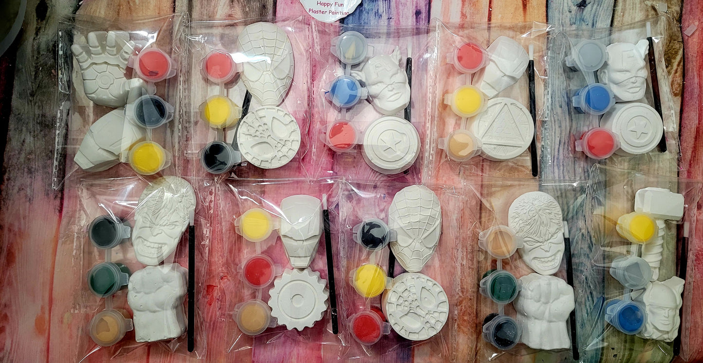 Plaster painting party favours characters for boy birthday gifts return filling