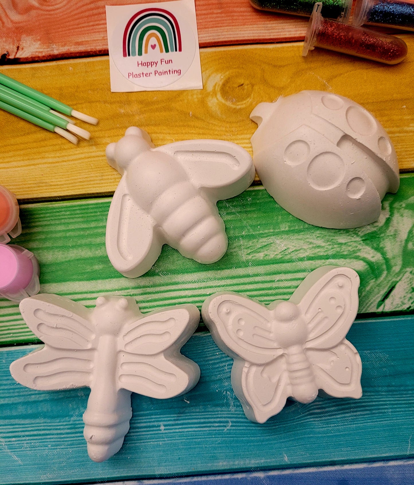 Butterfly animals ladybug dragon fly animal plaster Painting for girl