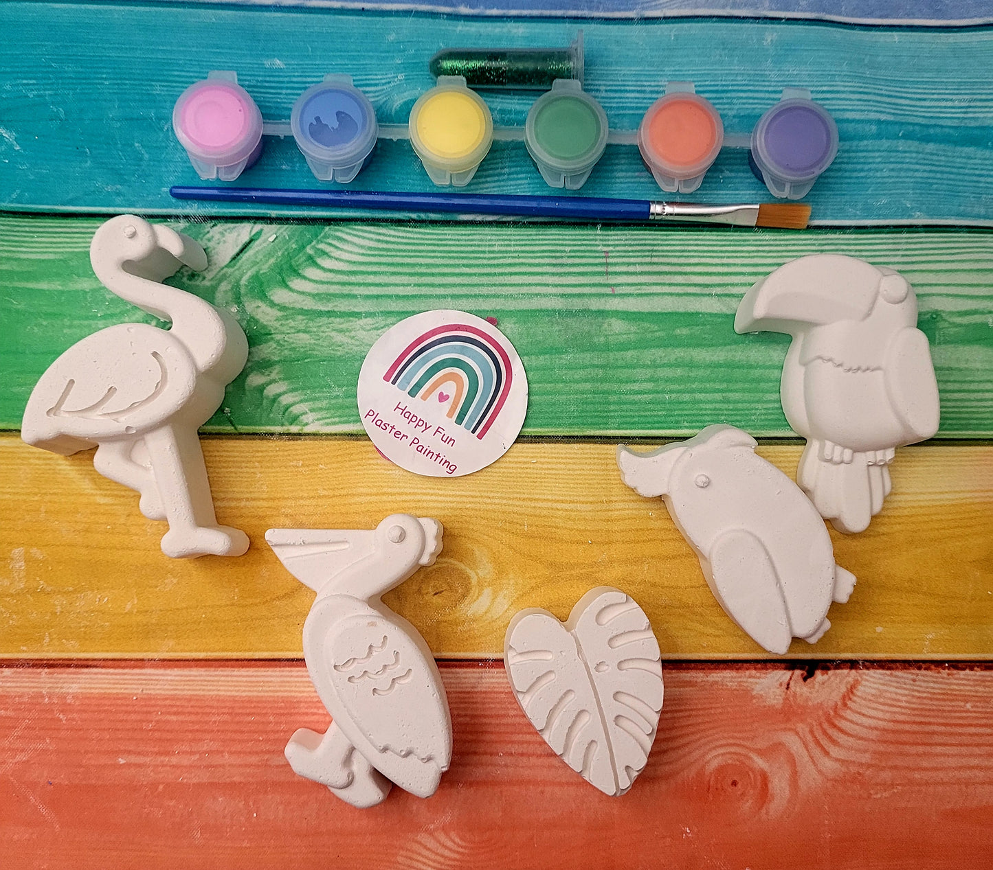 Birds jungle animals Plaster Painting party favors