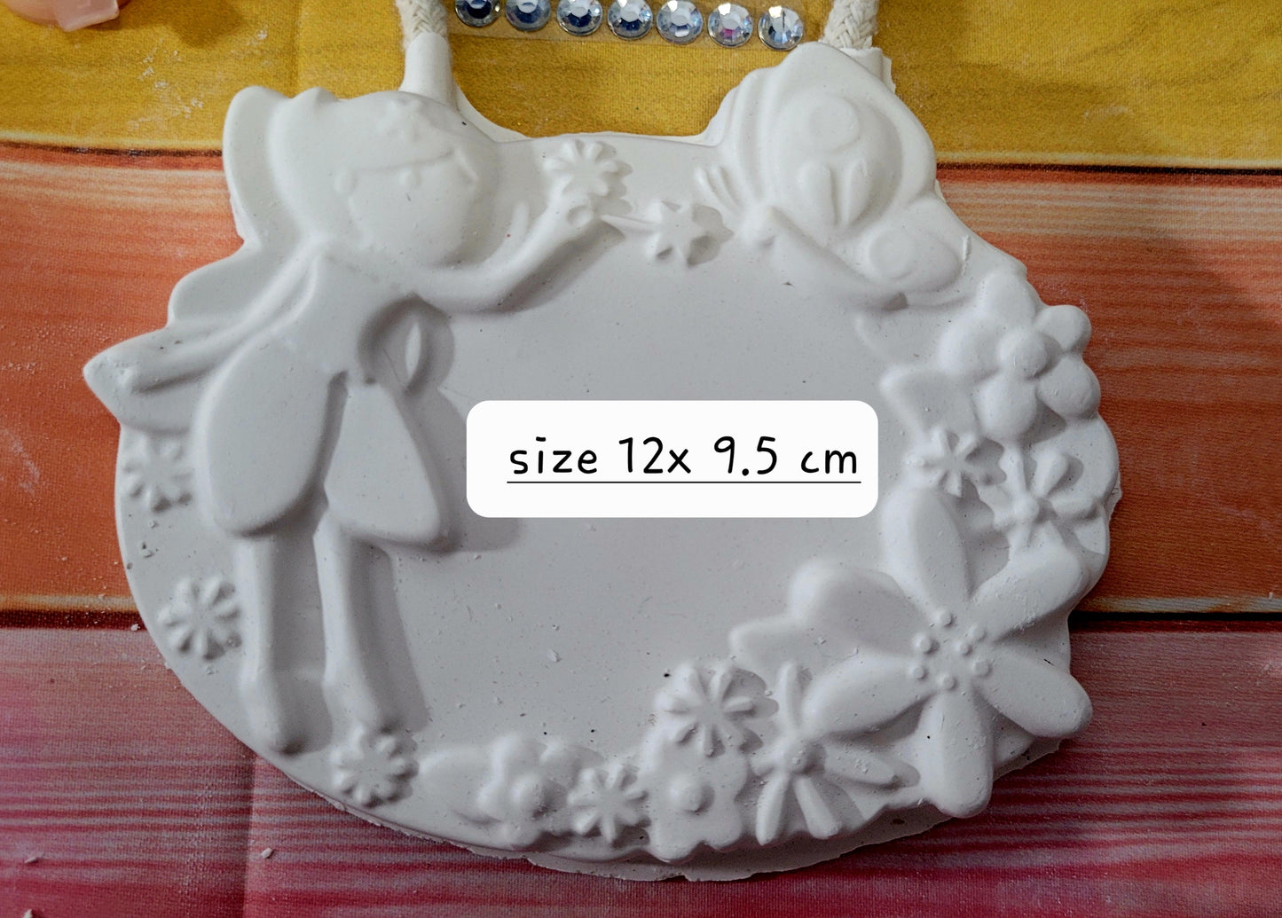 Paint your own Name plate door hanger buttetfly Fairy princess Plaster painting