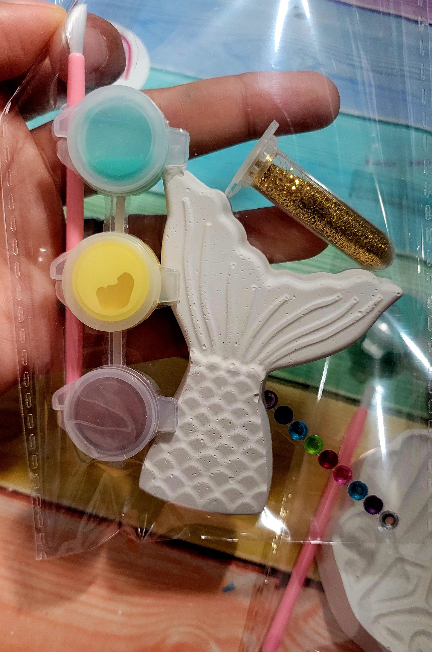 Mermaid tails shell sea animals Plaster Painting Party favor