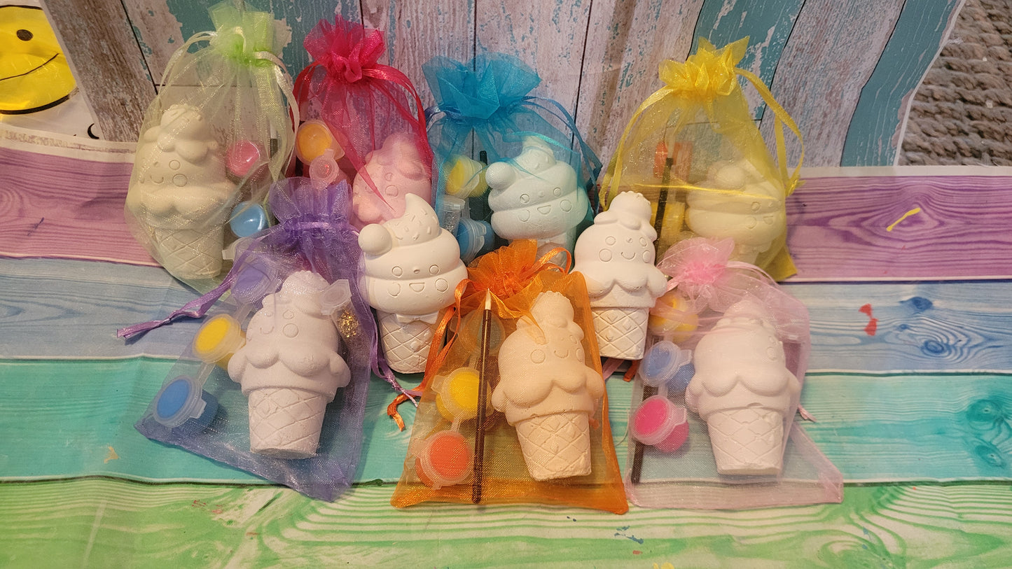 3D icecream cone food cake food Plaster Painting party favours favors birthday gifts