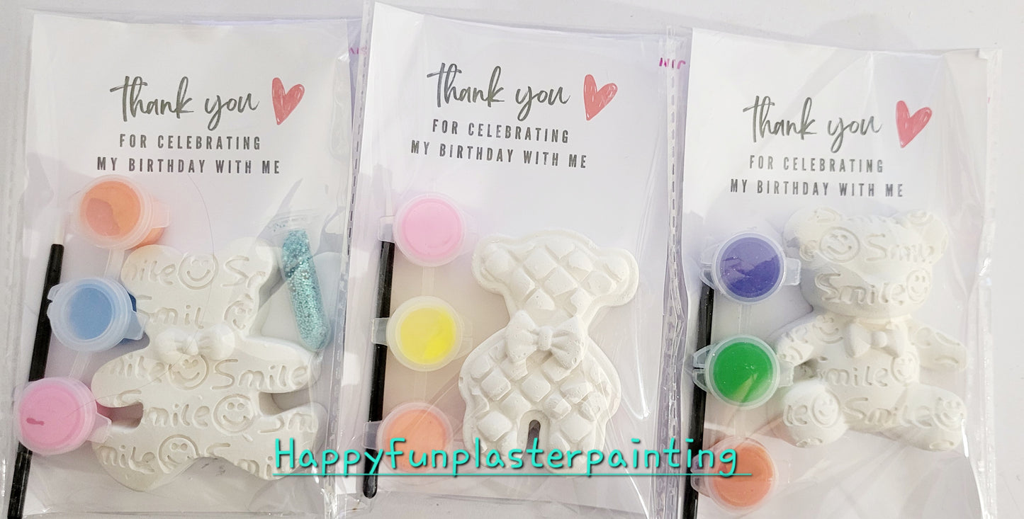 Bear cute  animals Plaster Painting party favour