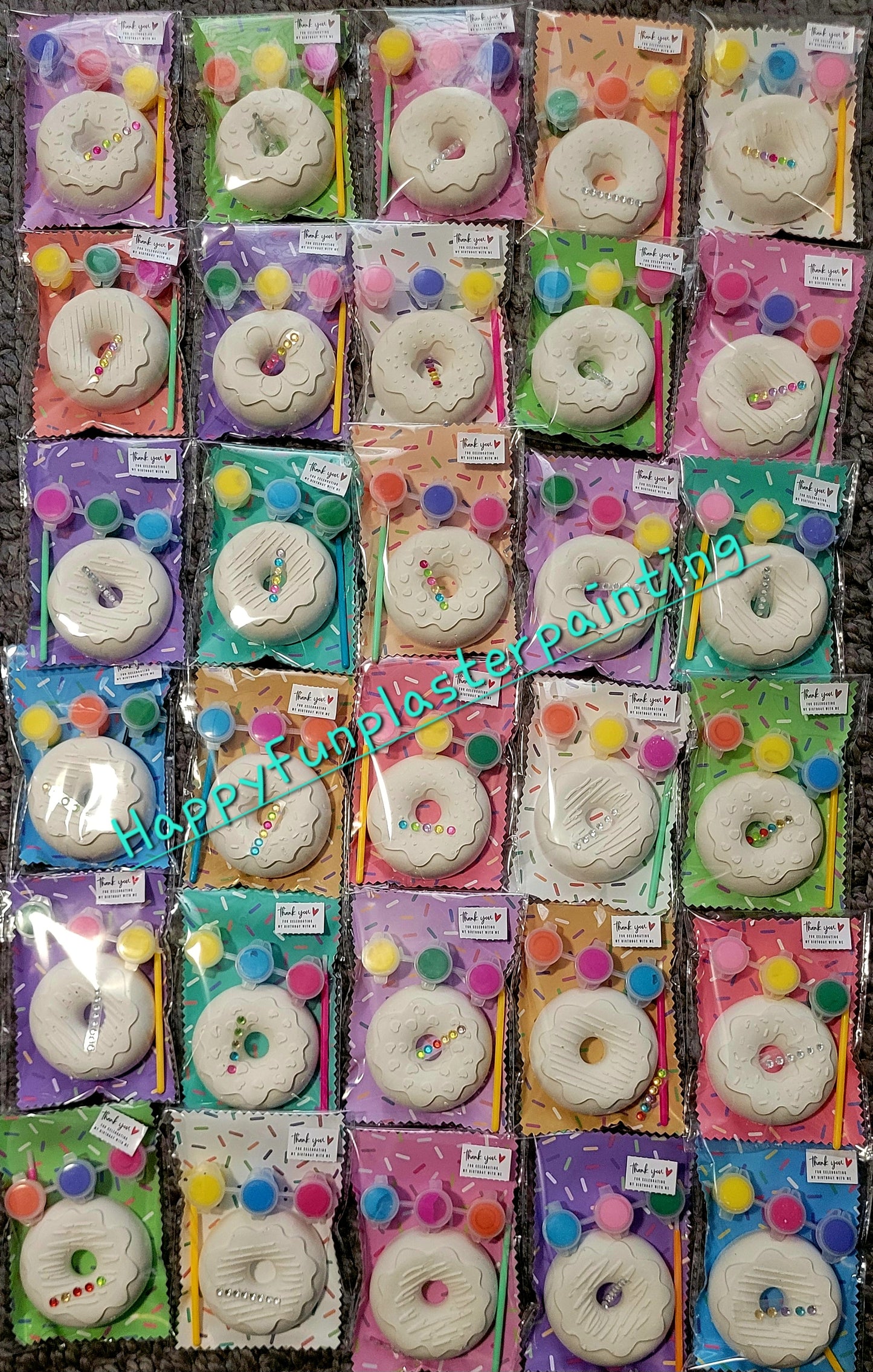 Donuts  food cake food  Plaster Painting party favours favors birthday gifts