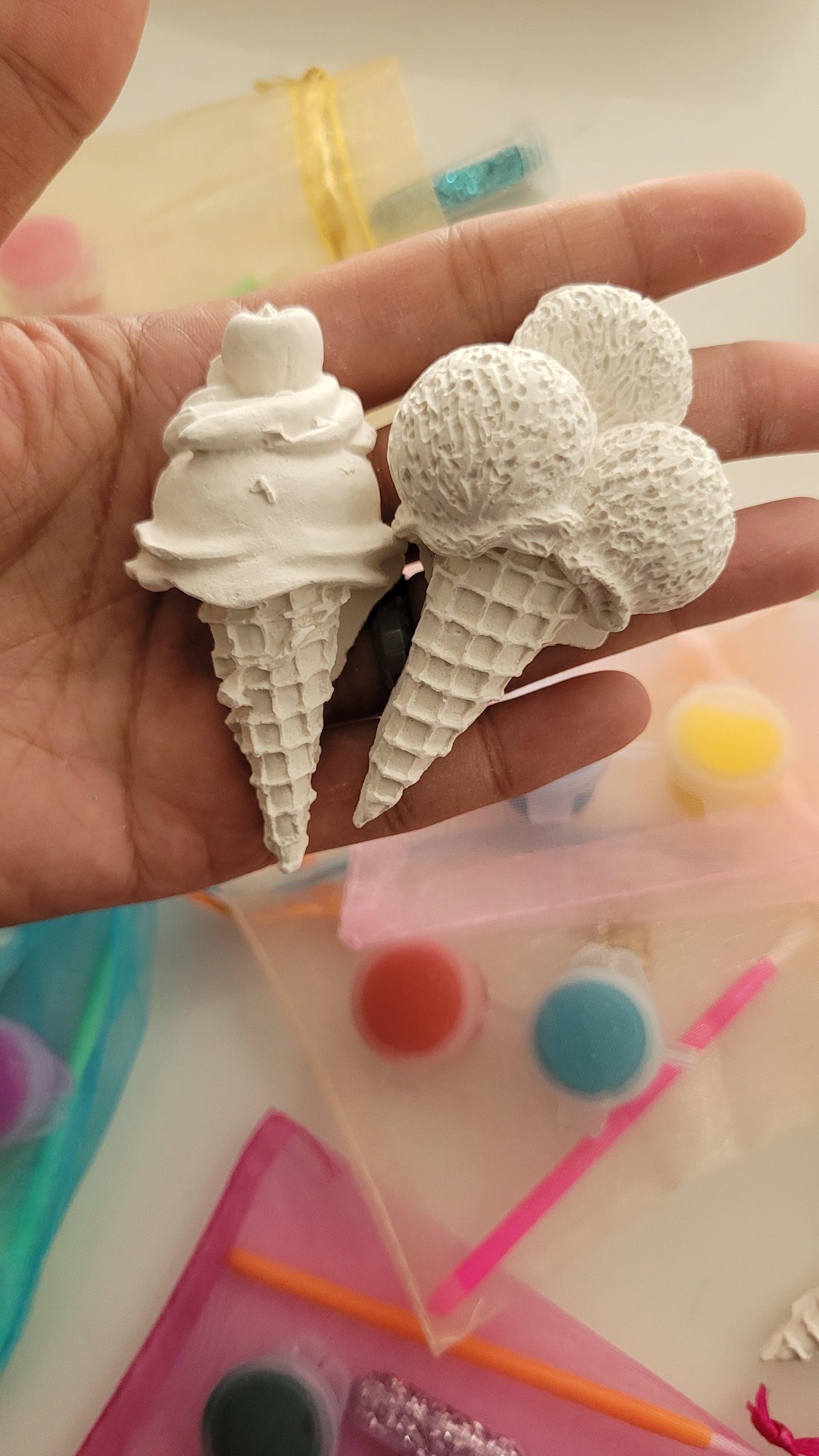 MINI ice cream sweet food  plaster Painting for girl birthday gifts  party favours