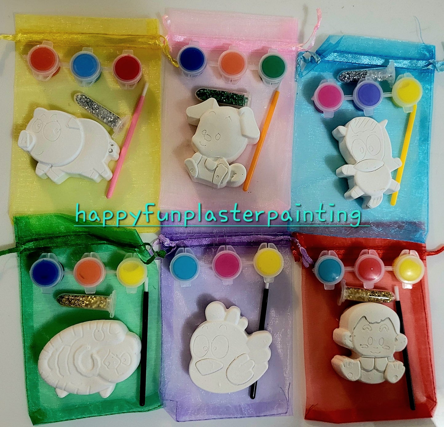 Farm Animal Plaster Painting for kids party favours treat bag school gifts birthday party favors